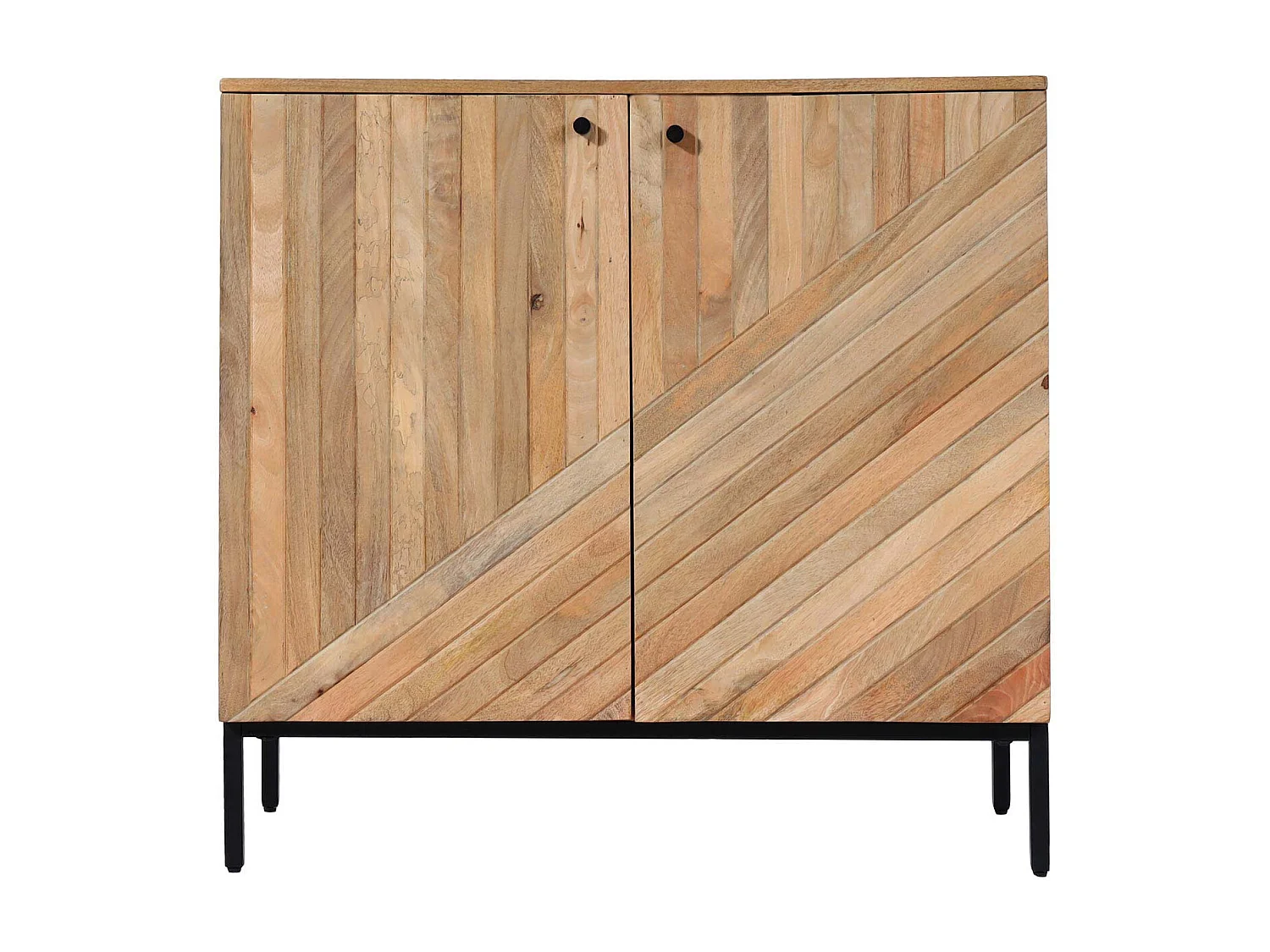 Highboard MCW-L95, Kommode Schrank Sideboard, Massiv-Holz Mango 86x90x43cm MVG-zertifiziert, natur