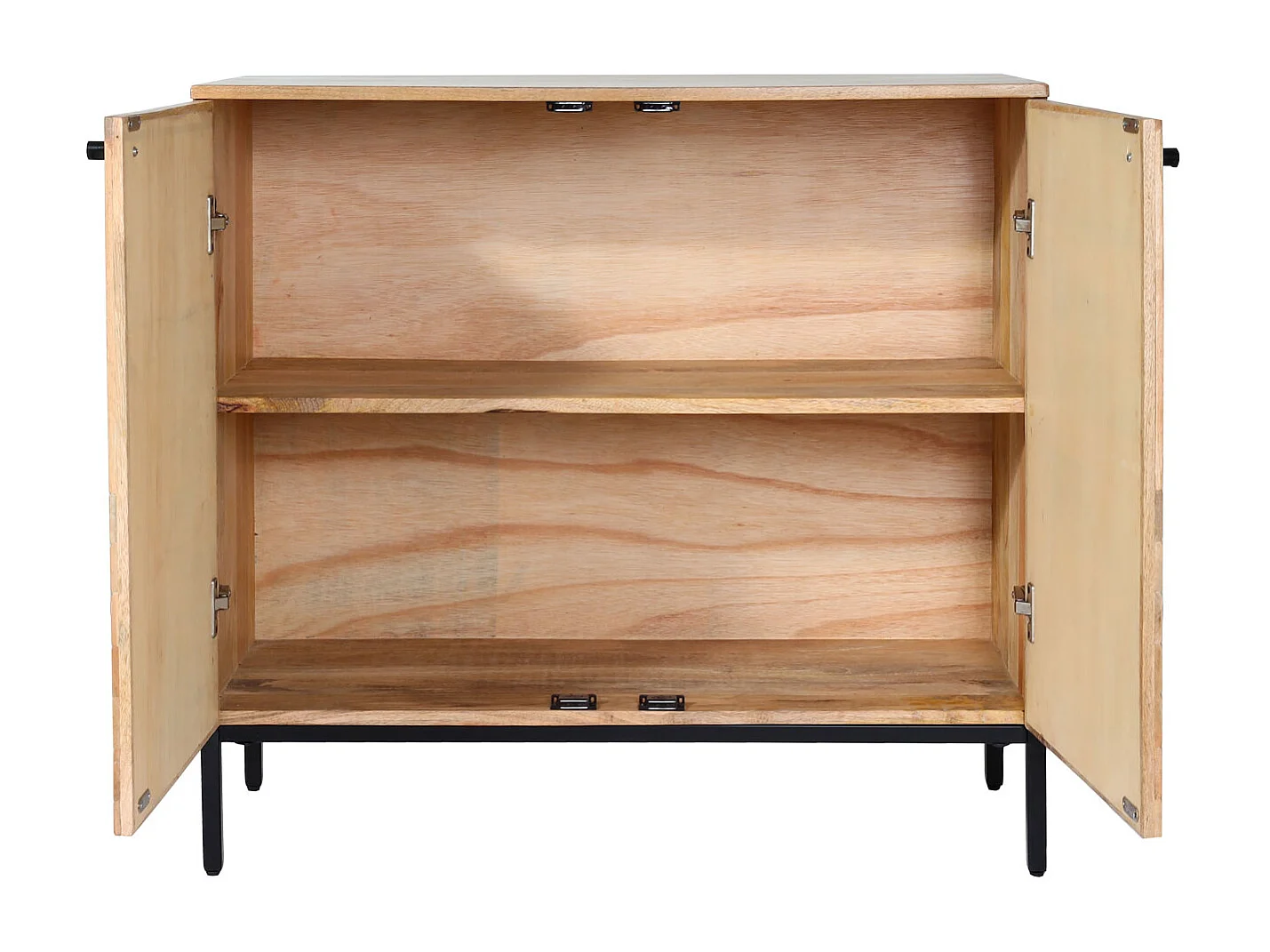 Highboard MCW-L95, Kommode Schrank Sideboard, Massiv-Holz Mango 86x90x43cm MVG-zertifiziert, natur