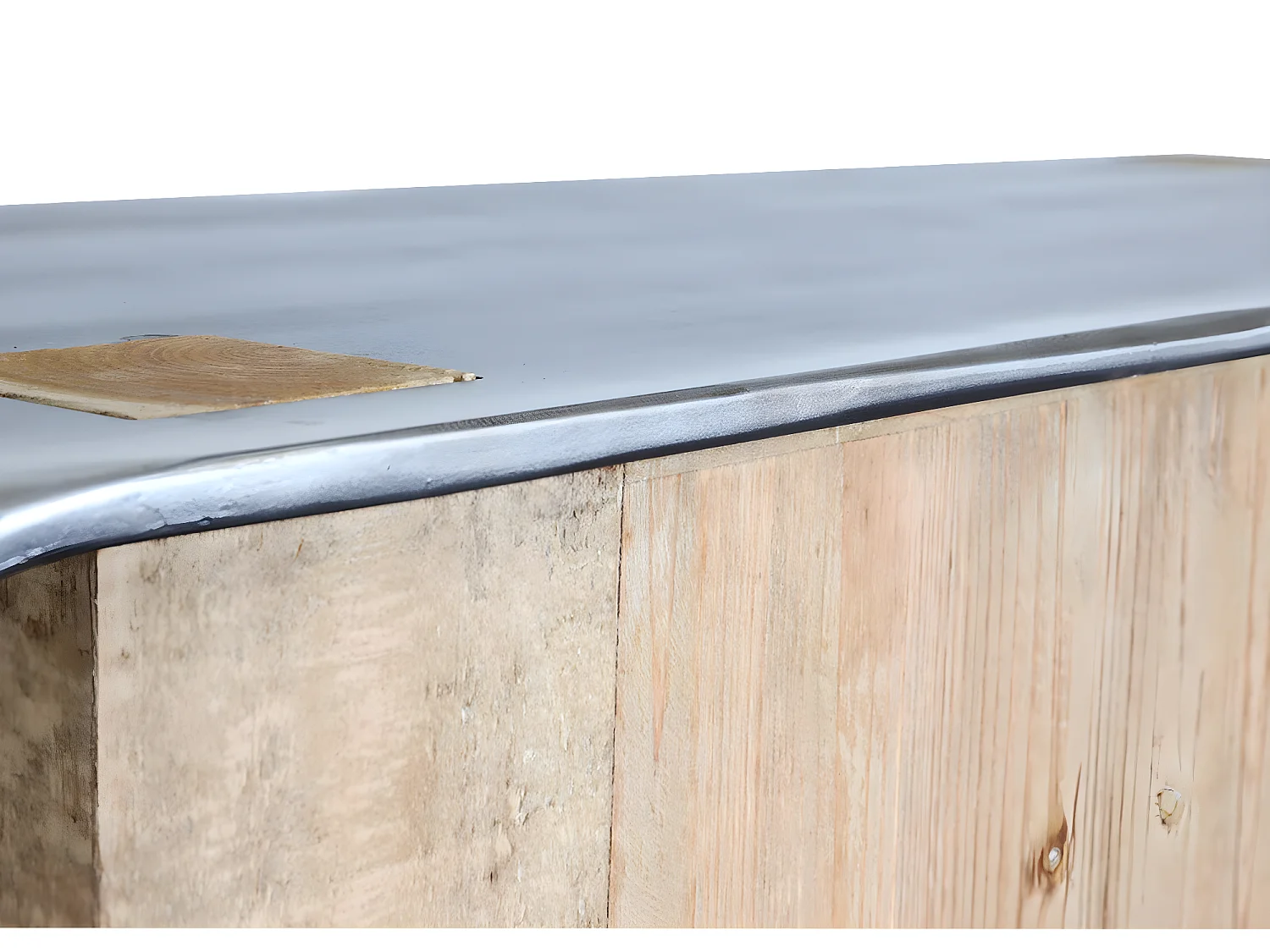 Credenza cassettiera armadietto soggiorno design industriale MCW-L76 80x120x48cm legno di abete naturale e nero