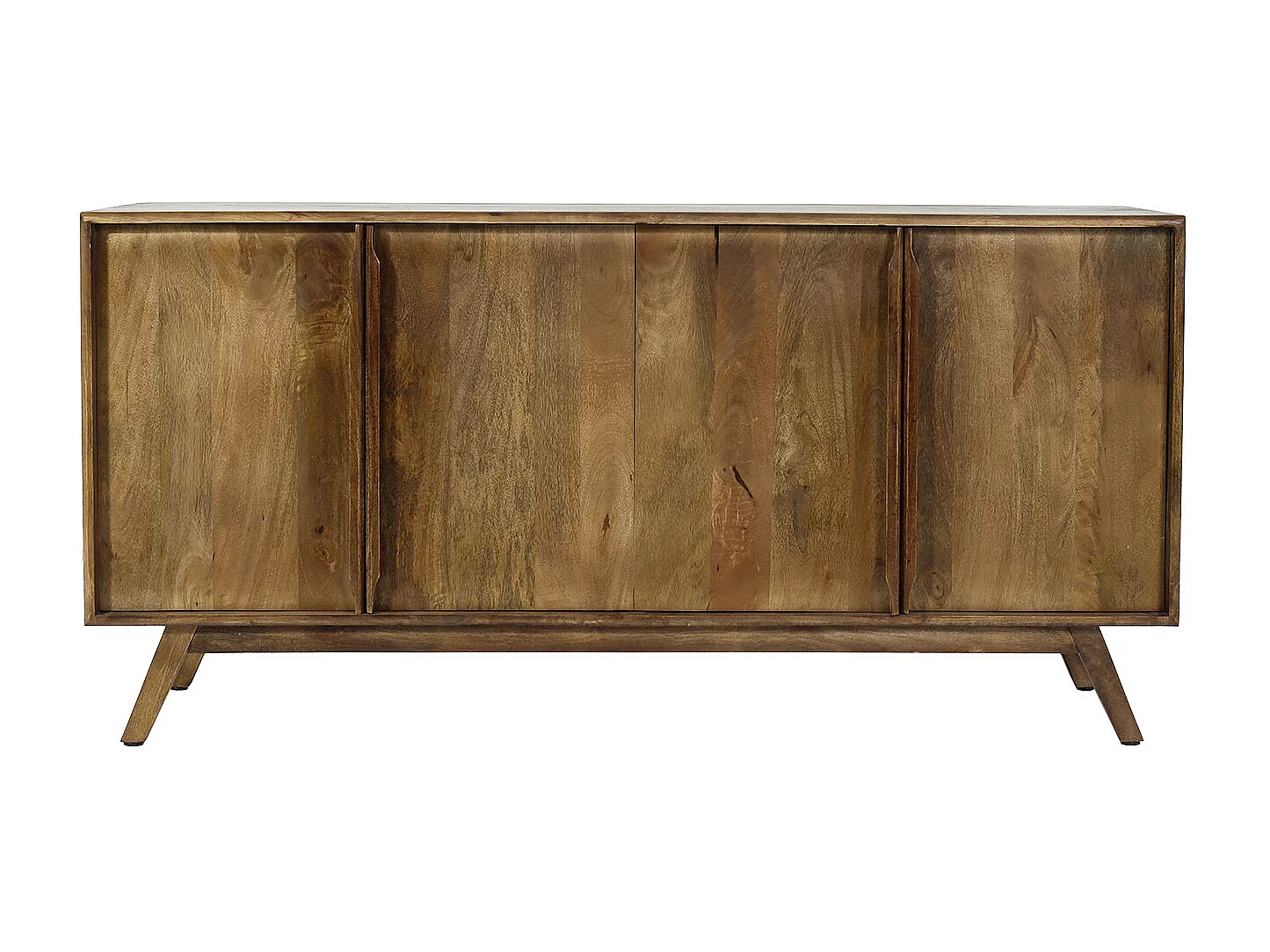 Sideboard MCW-L96, Kommode Schrank Anrichte, 4 Fächer und 4 Regalböden, Massiv-Holz Mango 72x146x43cm MVG, natur