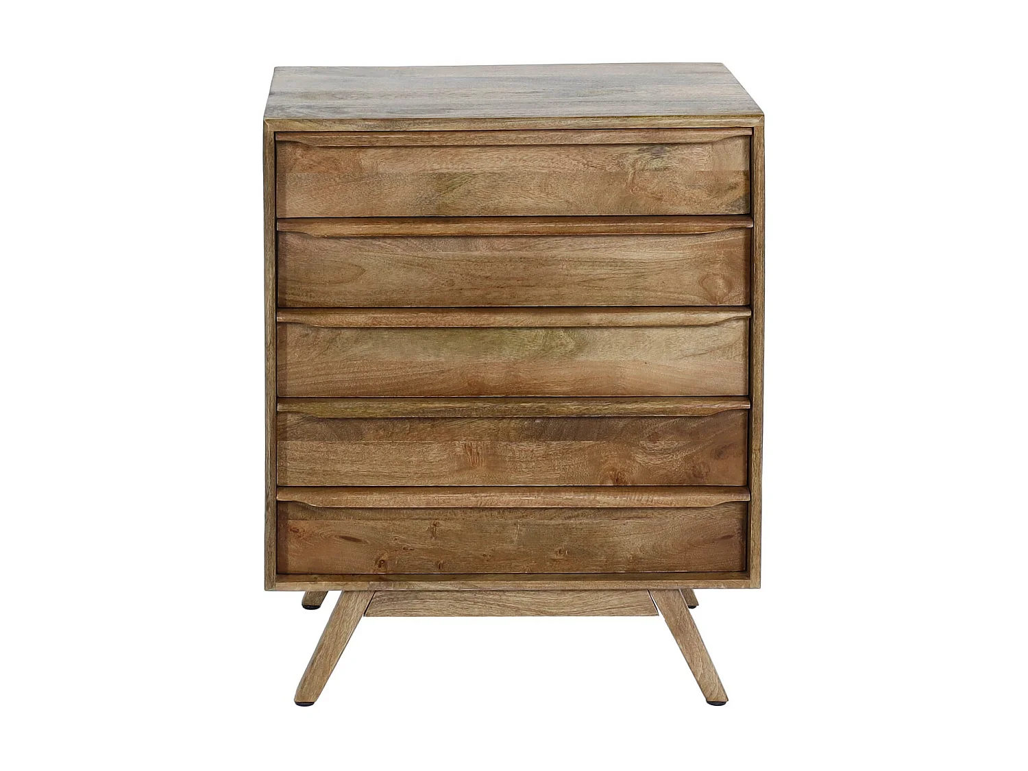 Cassettiera a 5 cassetti soggiorno camera da letto MCW-L96 81x65x43cm legno di mango colore noce