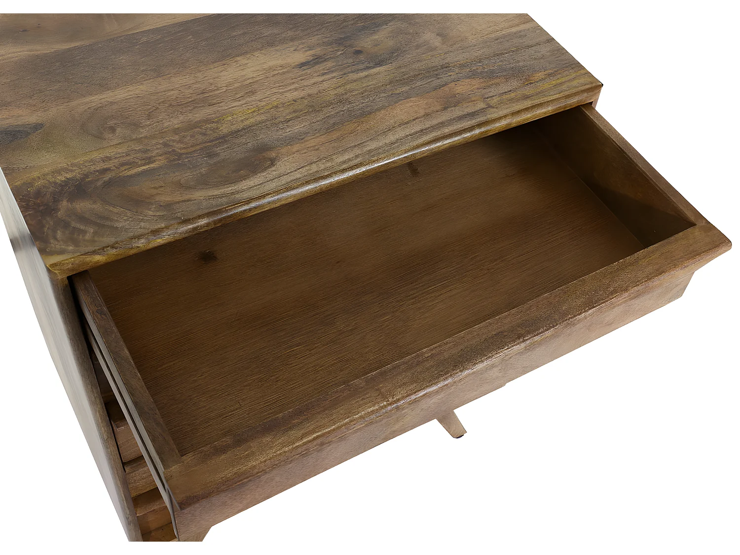 Cassettiera a 5 cassetti soggiorno camera da letto MCW-L96 81x65x43cm legno di mango colore noce