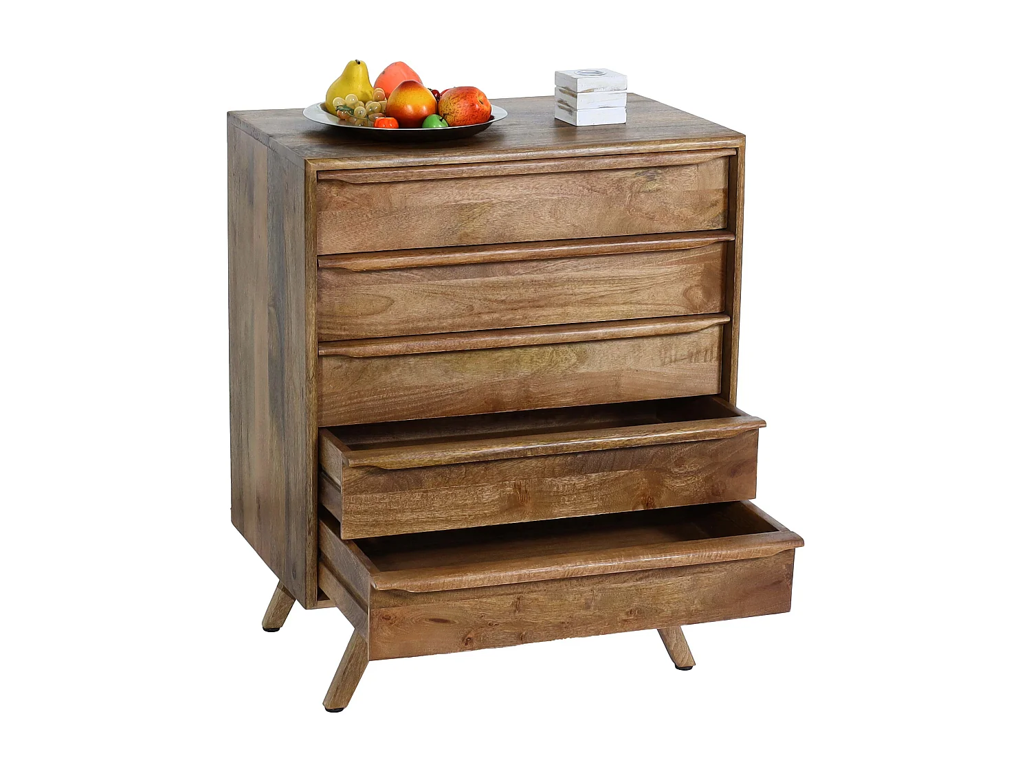 Highboard MCW-L96, Kommode Sideboard Schrank Schubladen Massiv-Holz Mango 81x65x43cm MVG-zertifiziert