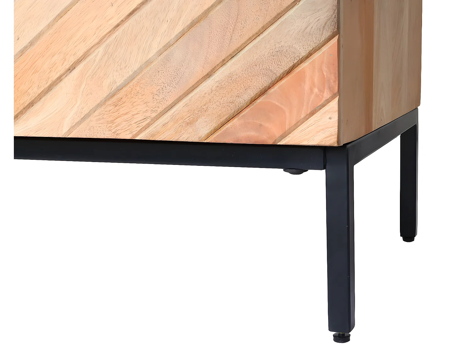 Credenza armadietto sideboard MCW-L95 metallo legno di mango 79x176x42cm colore naturale