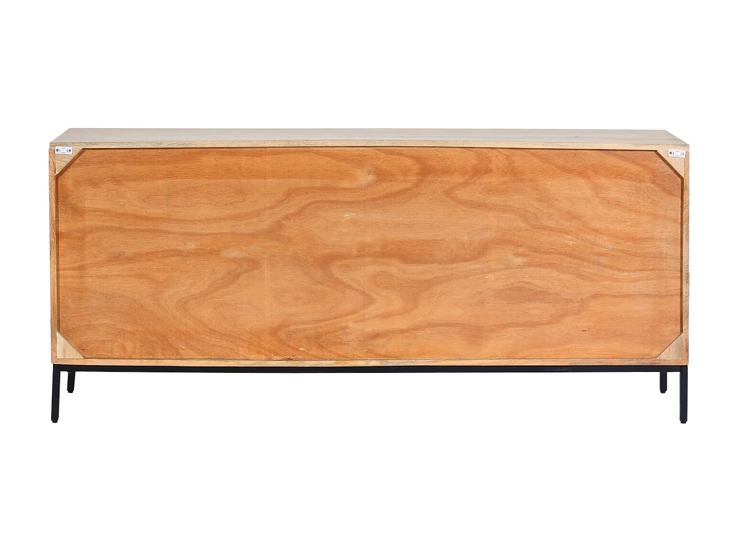 Credenza armadietto sideboard MCW-L95 metallo legno di mango 79x176x42cm colore naturale