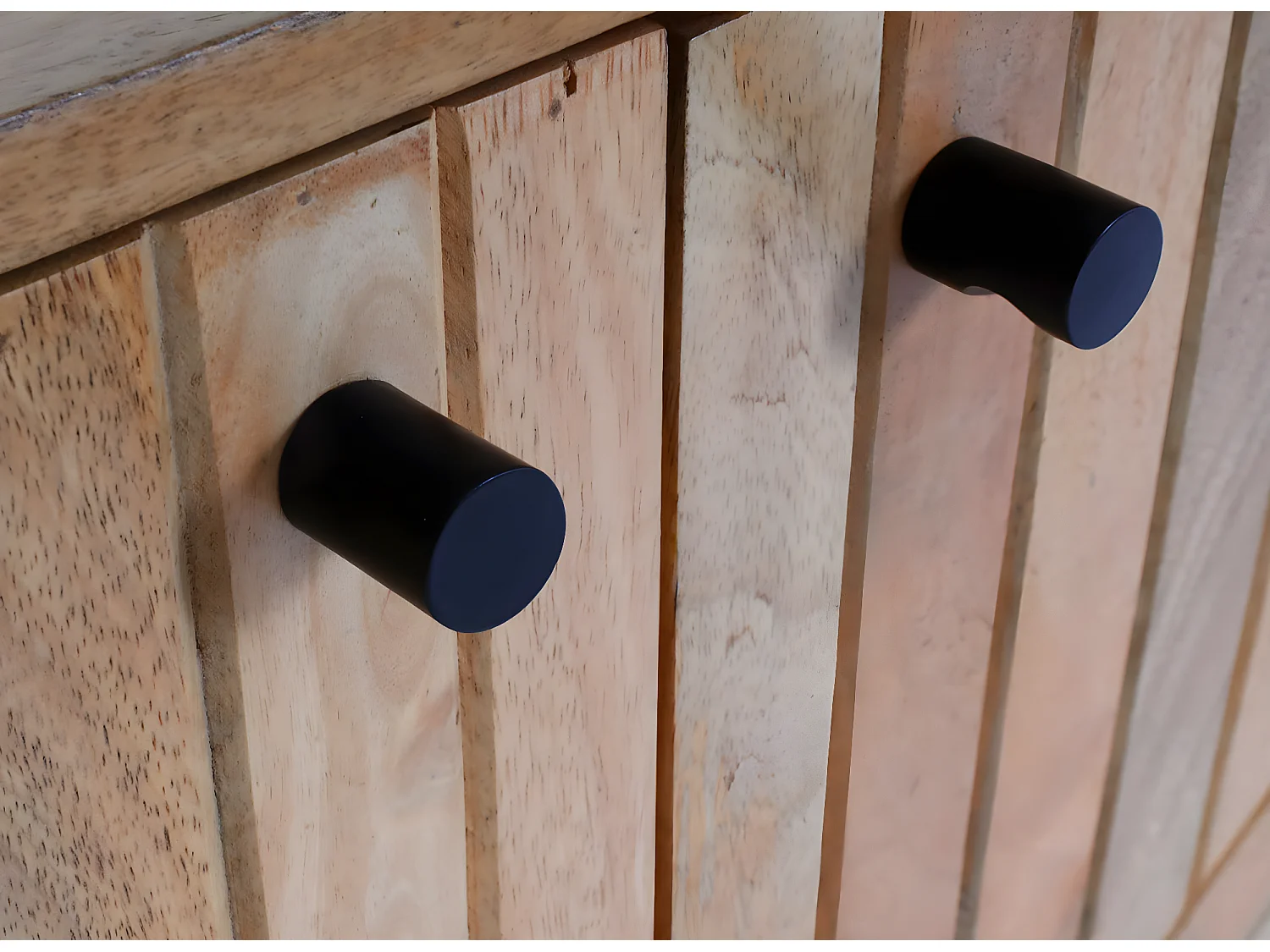 Credenza armadietto sideboard MCW-L95 metallo legno di mango 79x176x42cm colore naturale