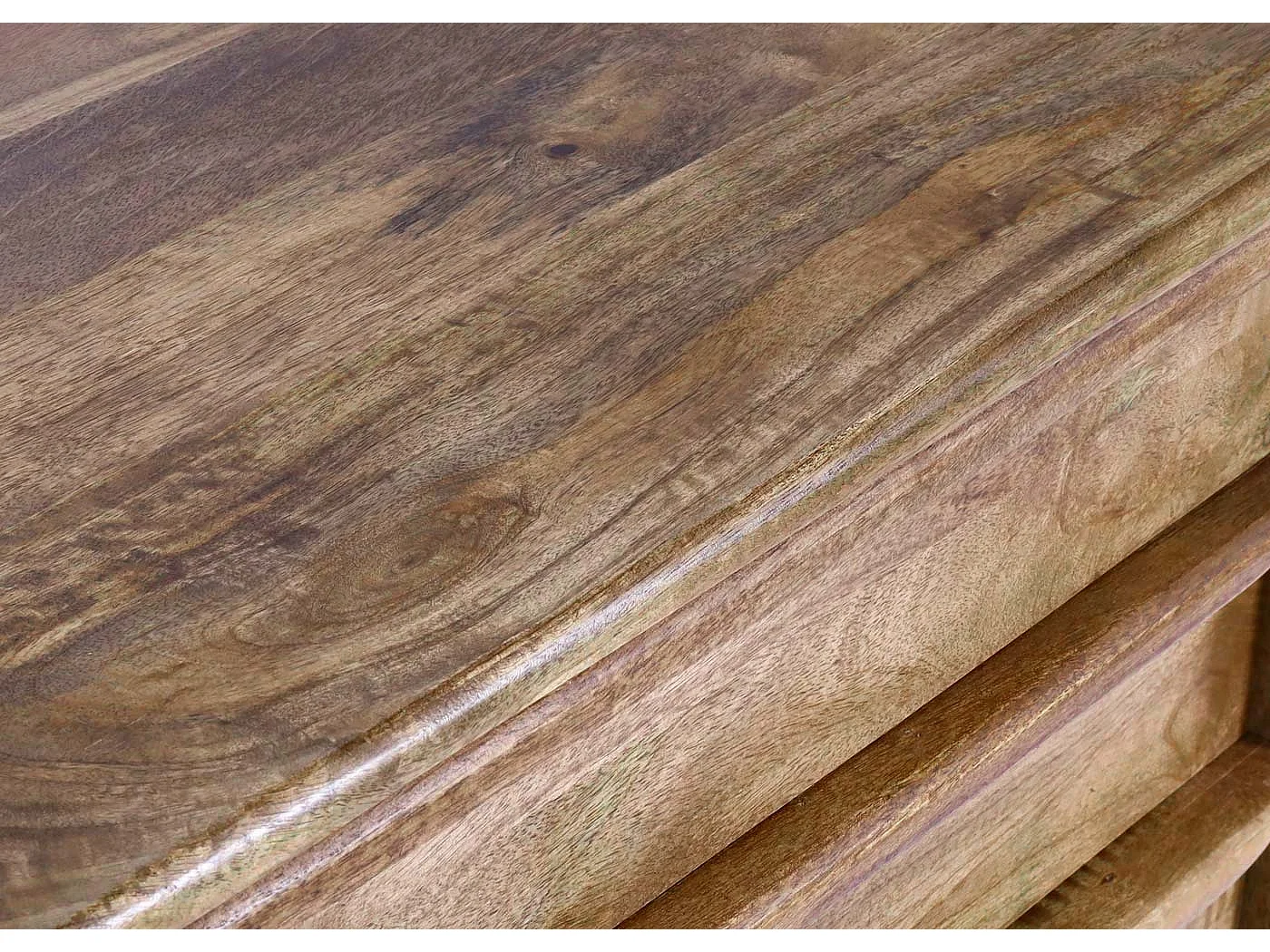 Cassettiera 6 cassetti soggiorno camera letto MCW-L96 72x150x42cm legno di mango