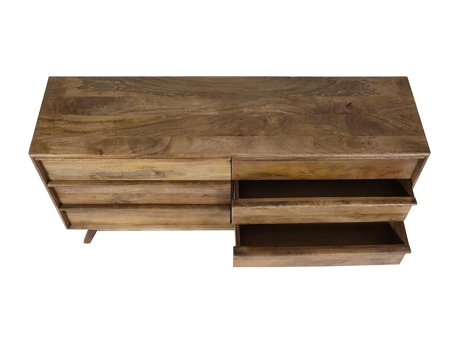 Cassettiera 6 cassetti soggiorno camera letto MCW-L96 72x150x42cm legno di mango