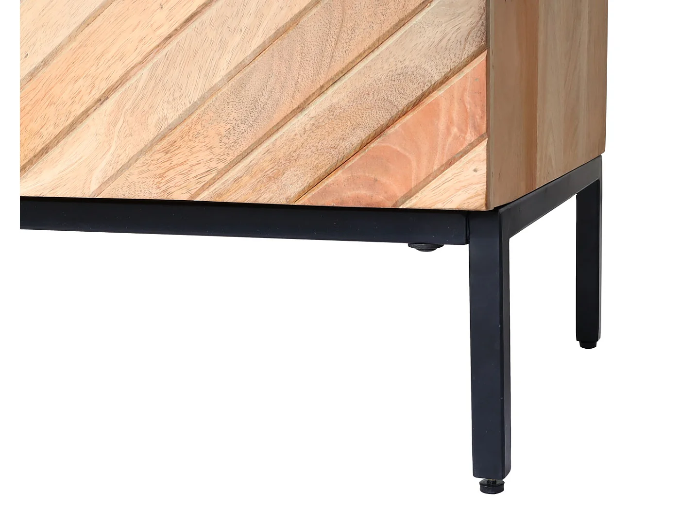 TV-Rack MCW-L95, TV-Board Fernsehtisch Lowboard TV-Schrank Kommode, Massiv-Holz Mango 56x145x43cm MVG, natur