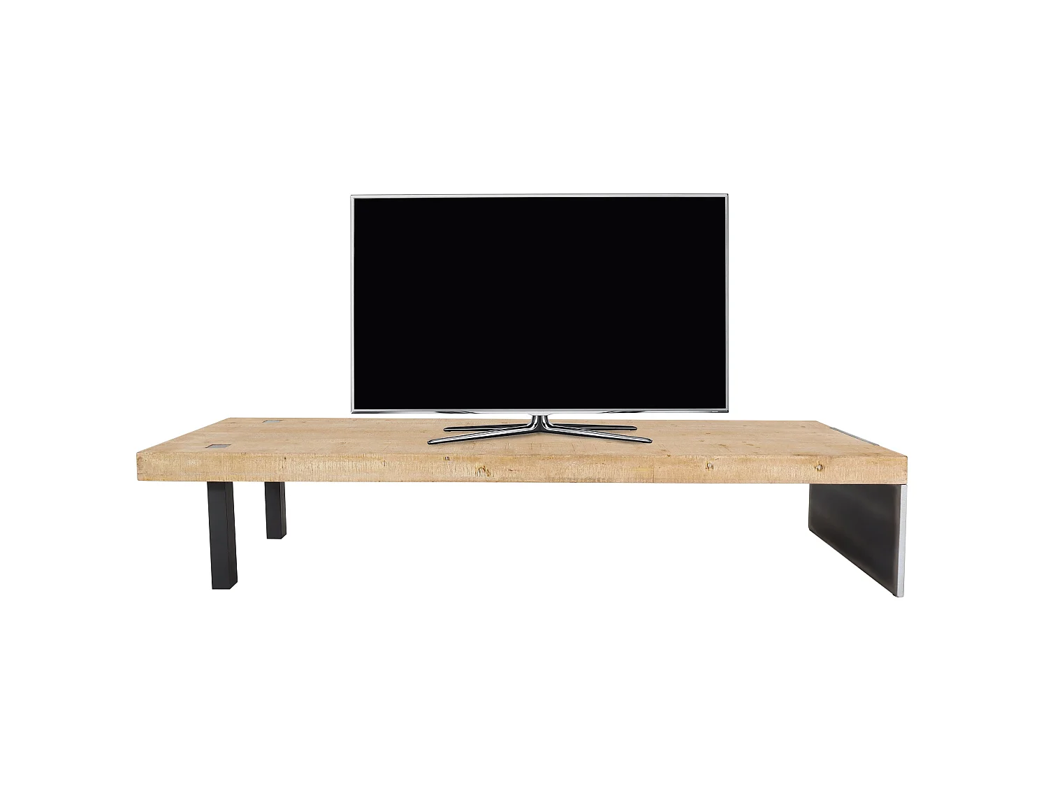 Lowboard MCW-L75, TV-Rack Fernsehtisch TV-Tisch, Industrial Massiv-Holz MVG-zertifiziert 40x200x60cm, natur