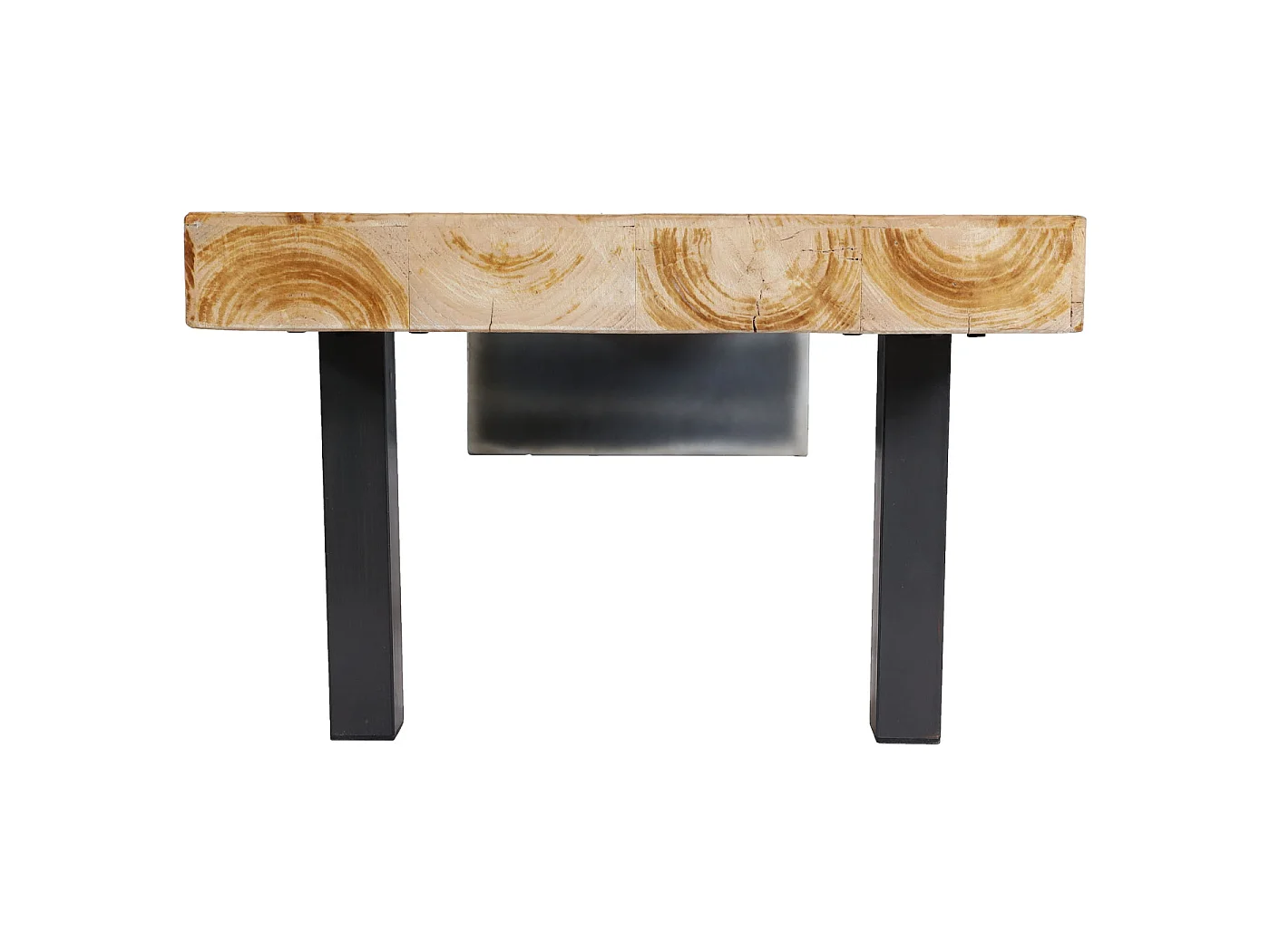 Lowboard MCW-L75, TV-Rack Fernsehtisch TV-Tisch, Industrial Massiv-Holz MVG-zertifiziert 40x200x60cm, natur