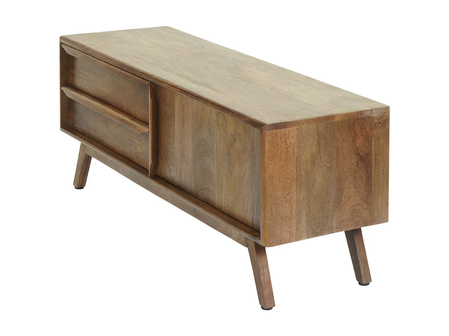 TV-Rack MCW-L96, Fernsehtisch Lowboard Kommode Schrank, Schubladen Massiv-Holz Mango 46x110x35cm MVG-zertifiziert