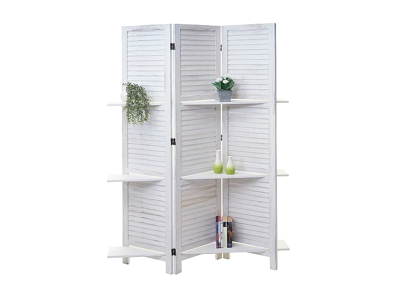 Scherm Aberdeen met legplanken,  wit/wit