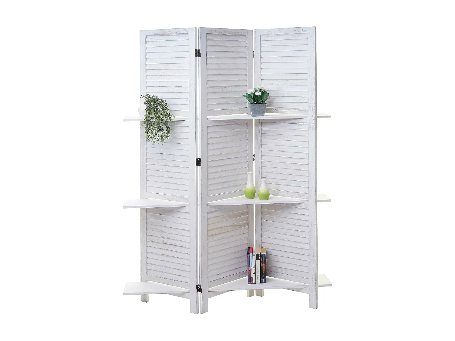 Scherm Aberdeen met legplanken,  wit/wit