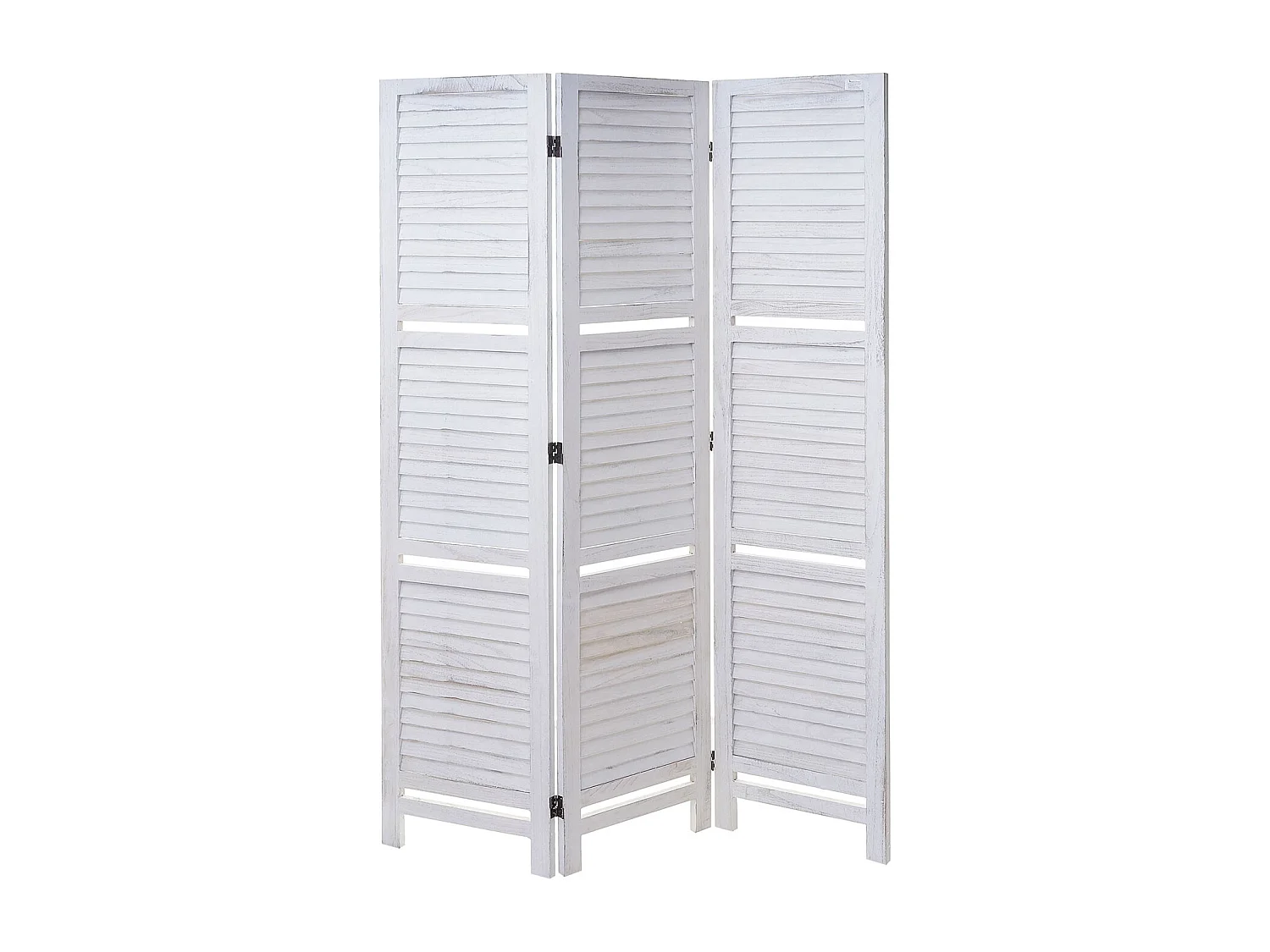 Paravent Aberdeen mit Regalböden, Weiß/weiß