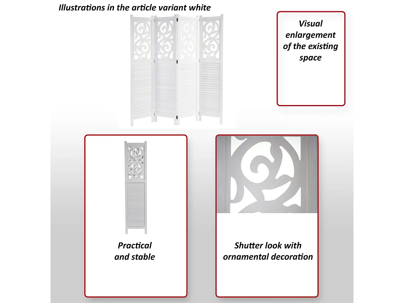 Paravent Izmir, 170x161x2cm, grün