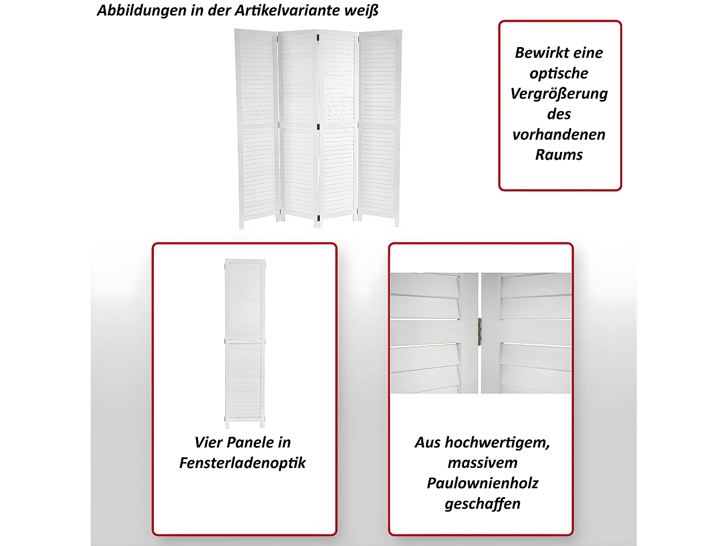 Paravent MCW-C30,  wit