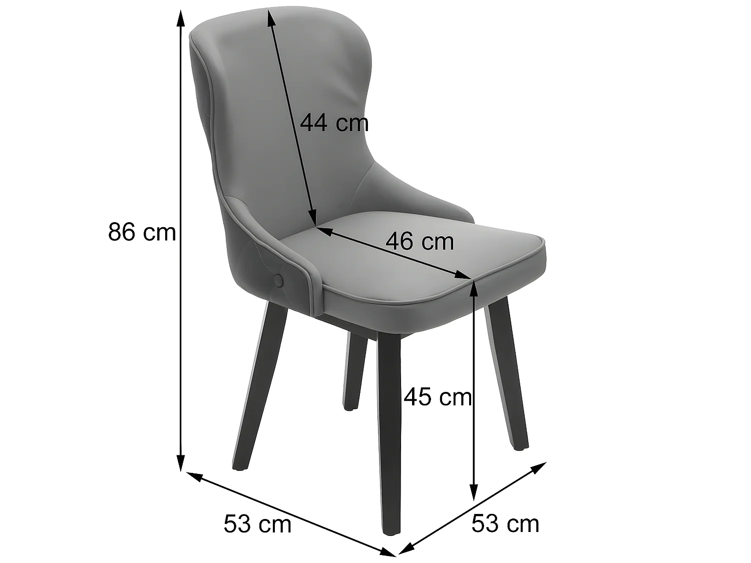 Chaise de salle à manger MCW-M60 (lot de 2),  gris foncé-gris clair