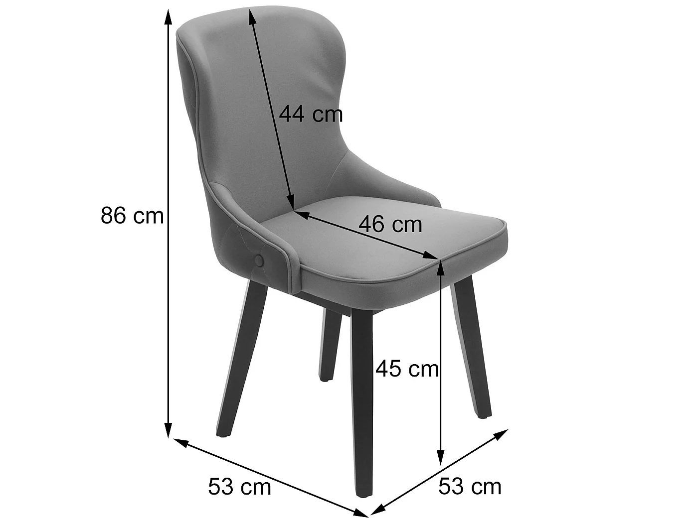 Chaise de salle à manger MCW-M60 (lot de 2),  gris foncé-gris clair
