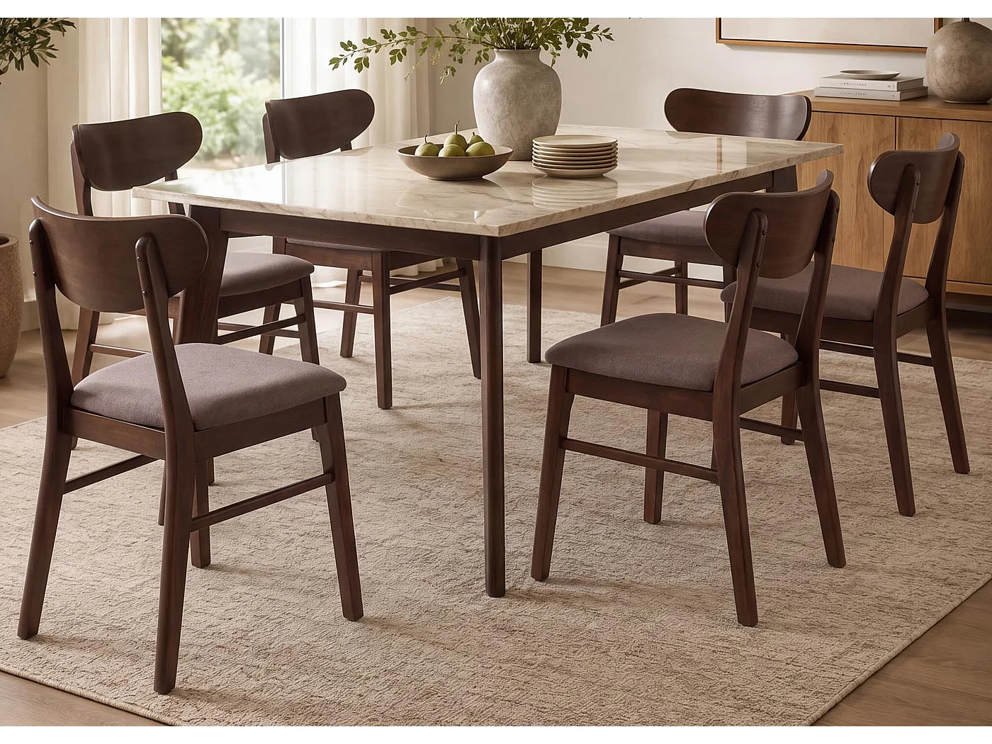 Esszimmerstuhl MCW-M59 (2er-Set), Dunkles Gestell, taupe
