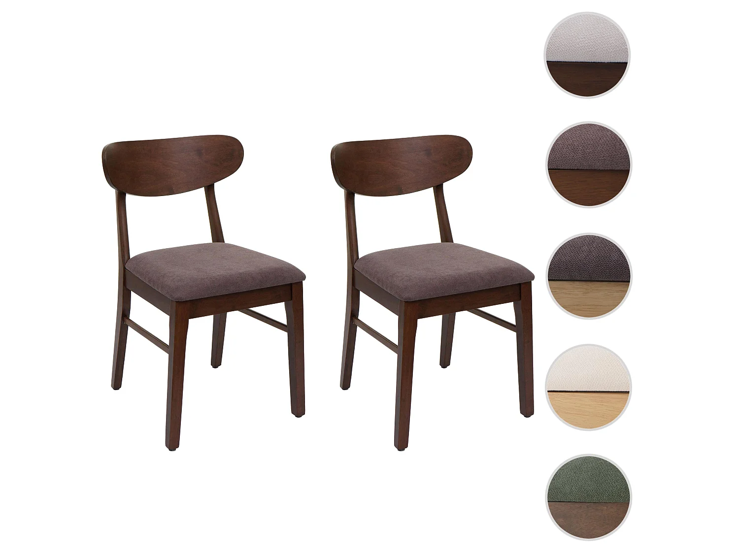 Esszimmerstuhl MCW-M59 (2er-Set), Dunkles Gestell, taupe