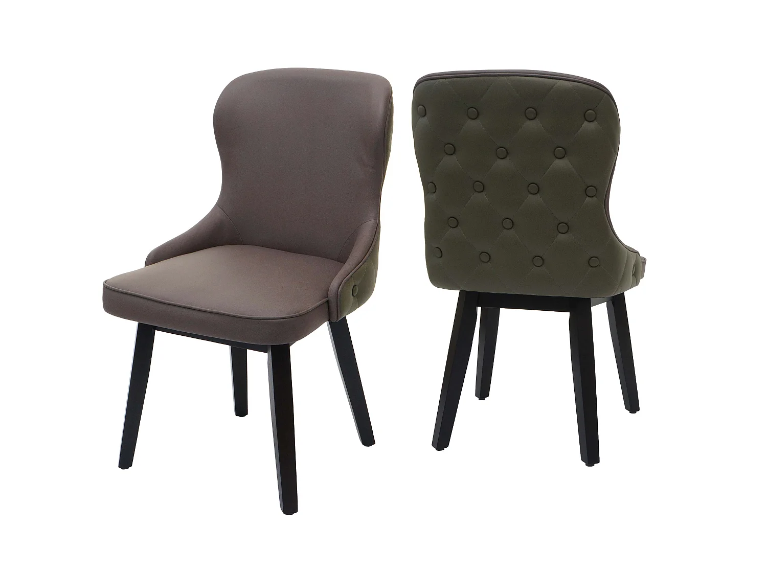 Chaise de salle à manger MCW-M60 (lot de 2),  vert foncé-gris