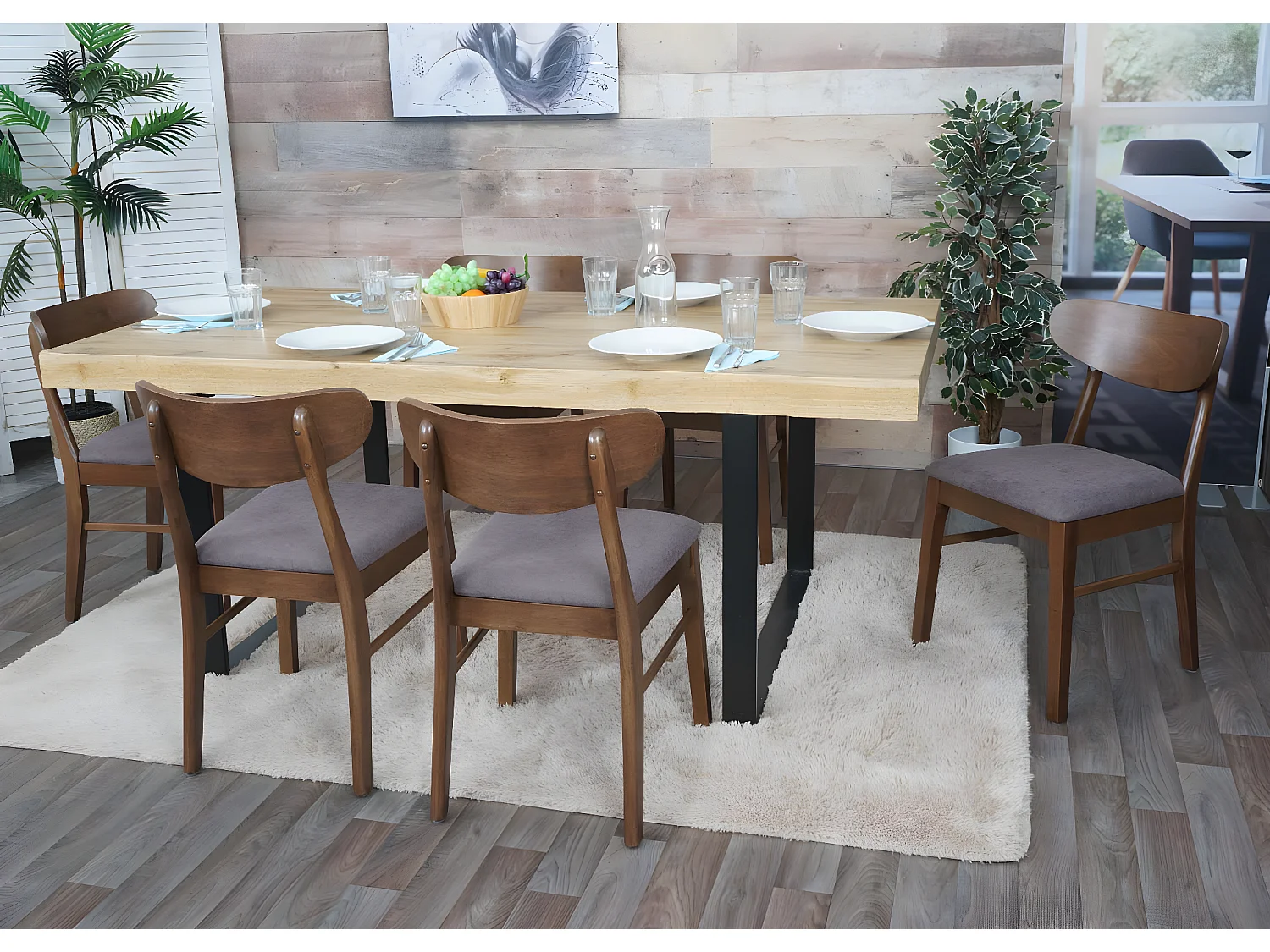 Esszimmerstuhl MCW-M59 (6er-Set), Dunkles Gestell, taupe