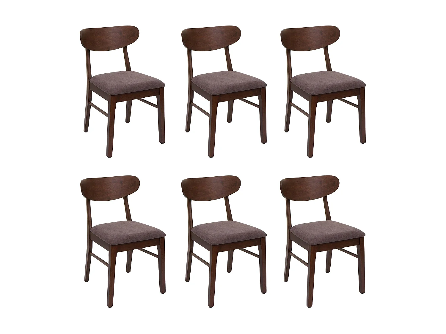 Eetkamerstoel MCW-M59 (set van 6),  donker frame, taupe