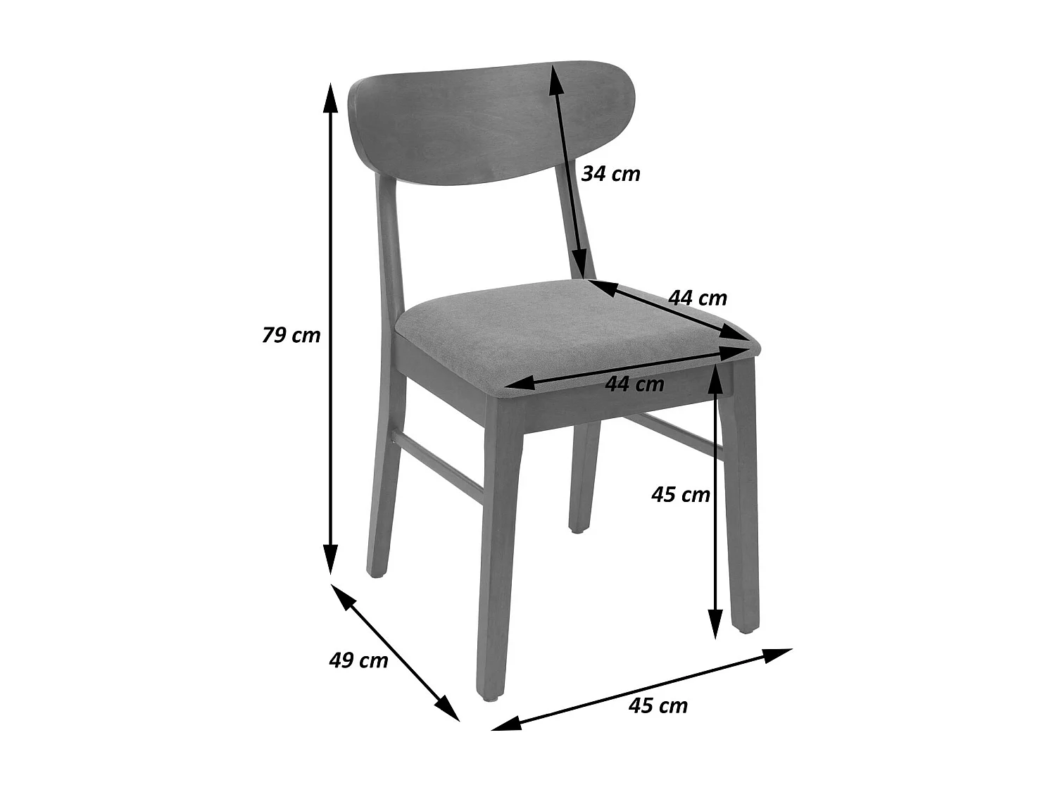 Eetkamerstoel MCW-M59 (set van 6),  donker frame, taupe