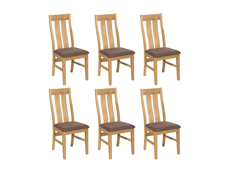 Silla de comedor MCW-M58 (juego de 6),  estructura color claro, topo