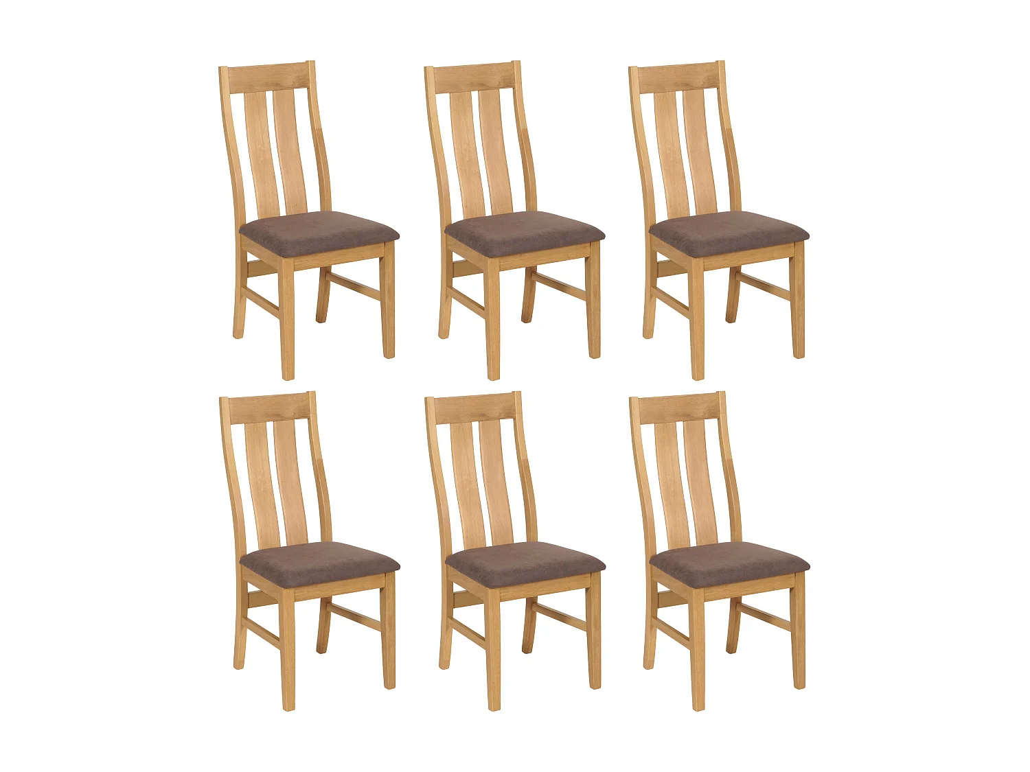 Chaise de salle à manger MCW-M58 (lot de 6),  cadre clair, taupe