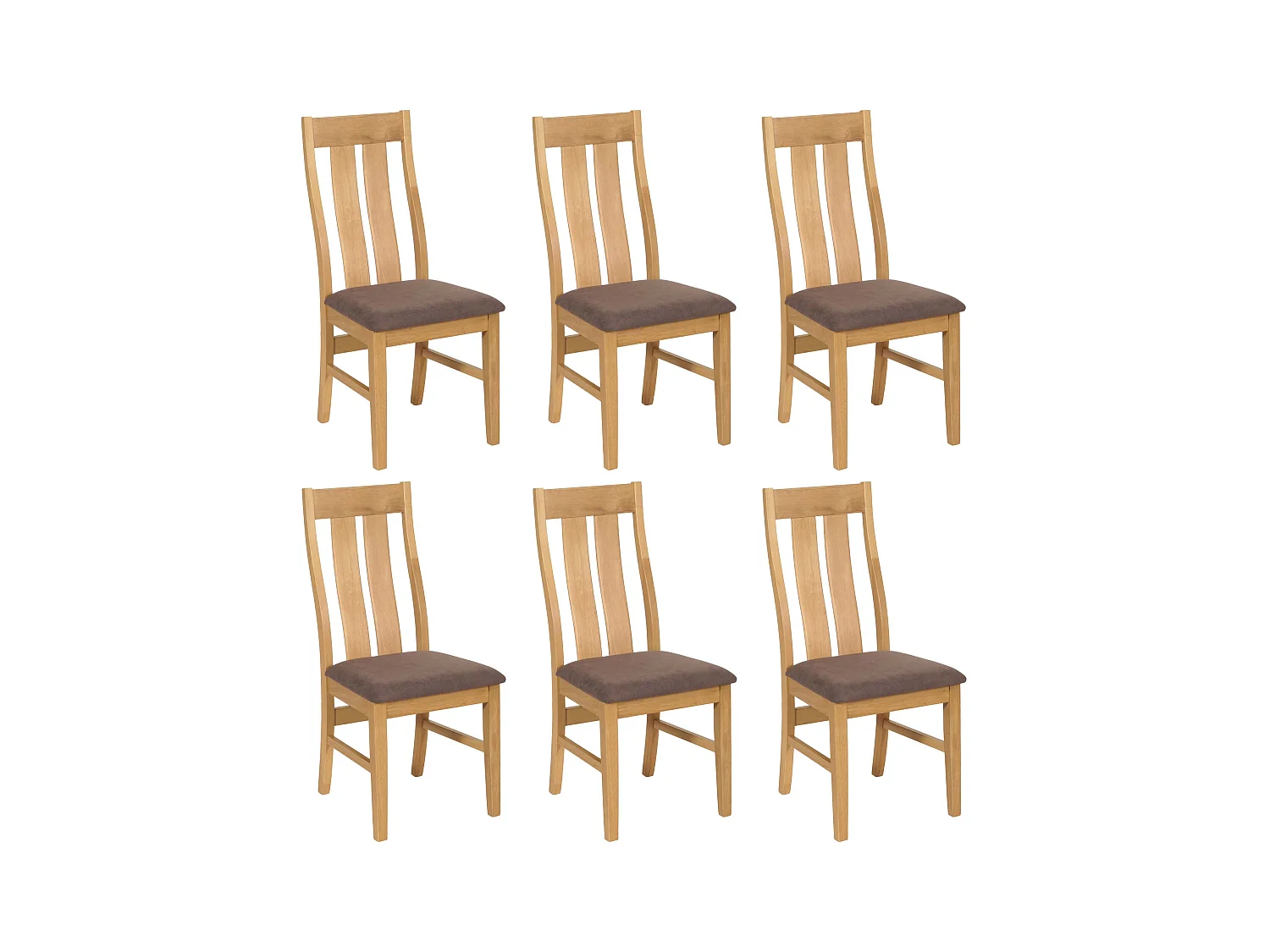 Chaise de salle à manger MCW-M58 (lot de 6),  cadre clair, taupe