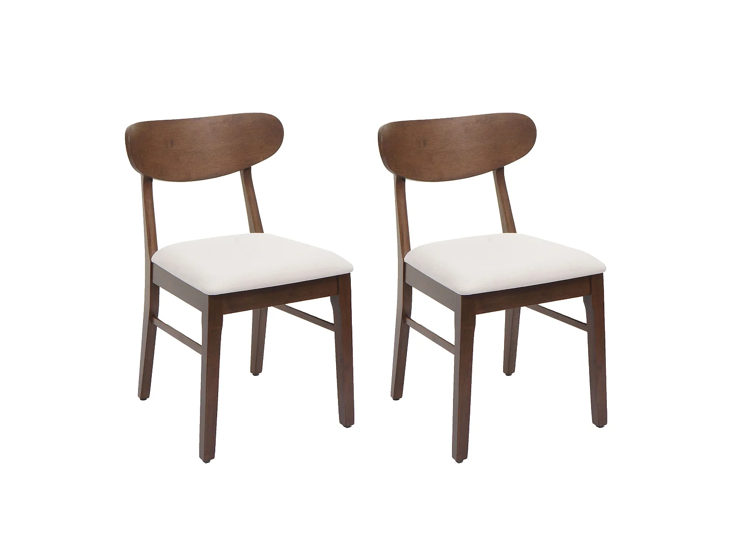 Chaise de salle à manger MCW-M59 (lot de 2),  bâti foncé, crème