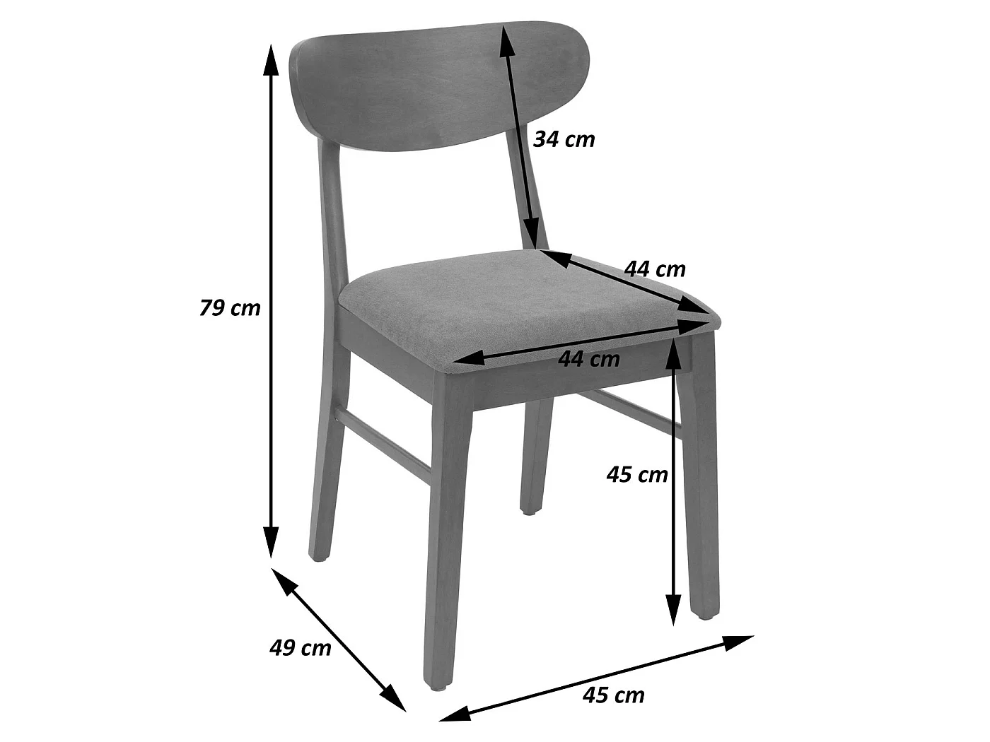 Eetkamerstoel MCW-M59 (set van 2),  donker frame, crèmekleurig