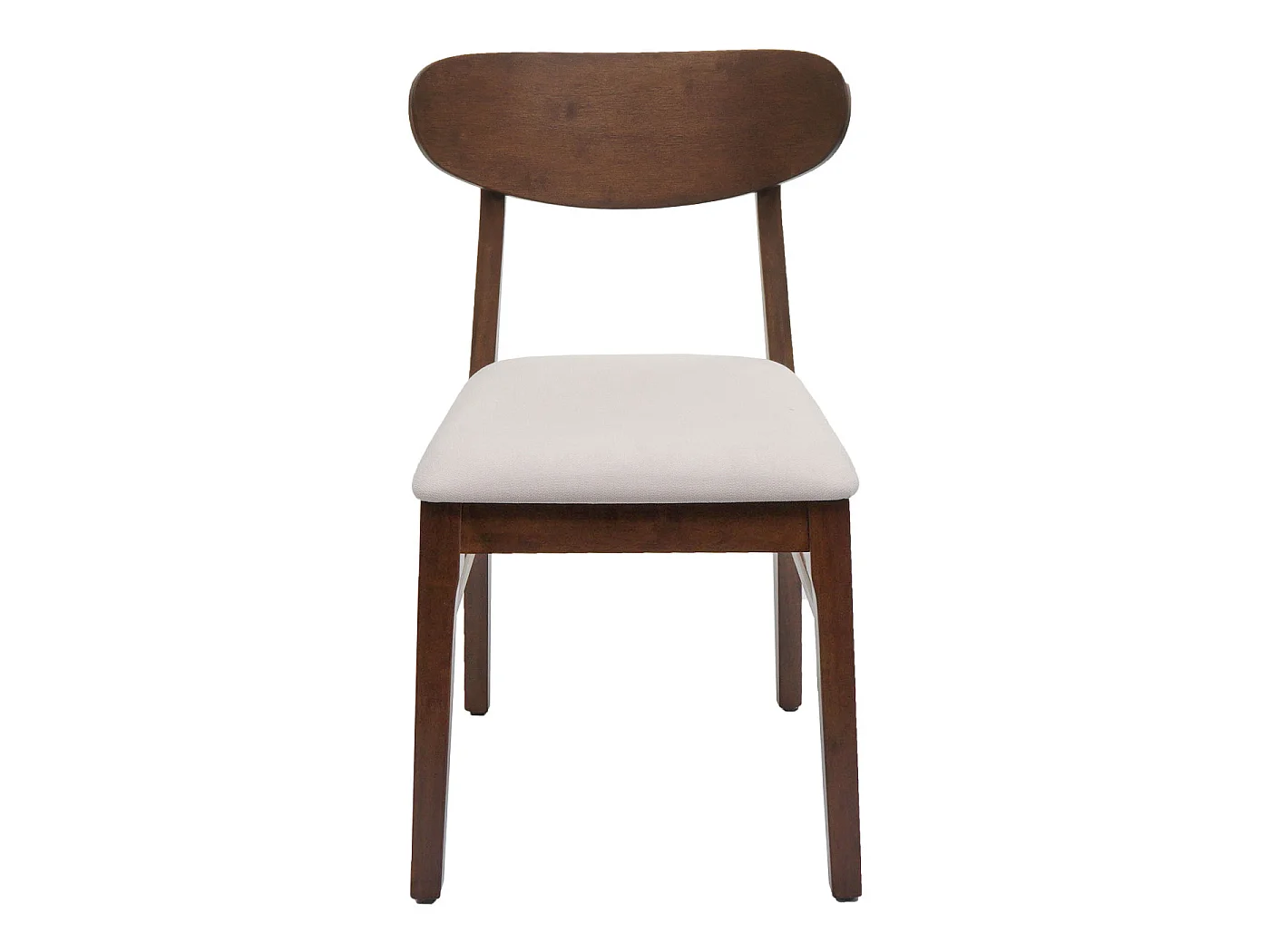 Eetkamerstoel MCW-M59 (set van 2),  donker frame, crèmekleurig