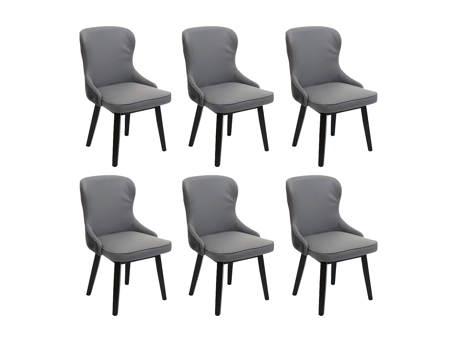 MCW-M60 eetkamerstoel (set van 6),  donkergrijs-lichtgrijs