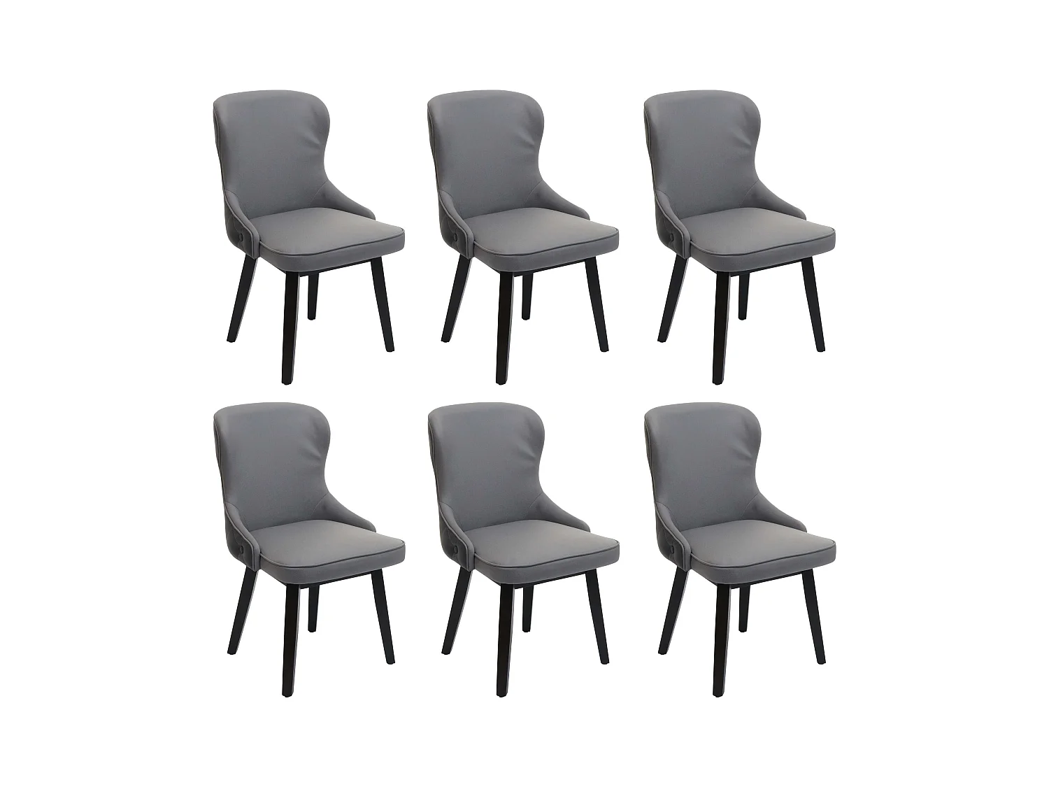 Chaise de salle à manger MCW-M60 (lot de 6),  gris foncé-gris clair