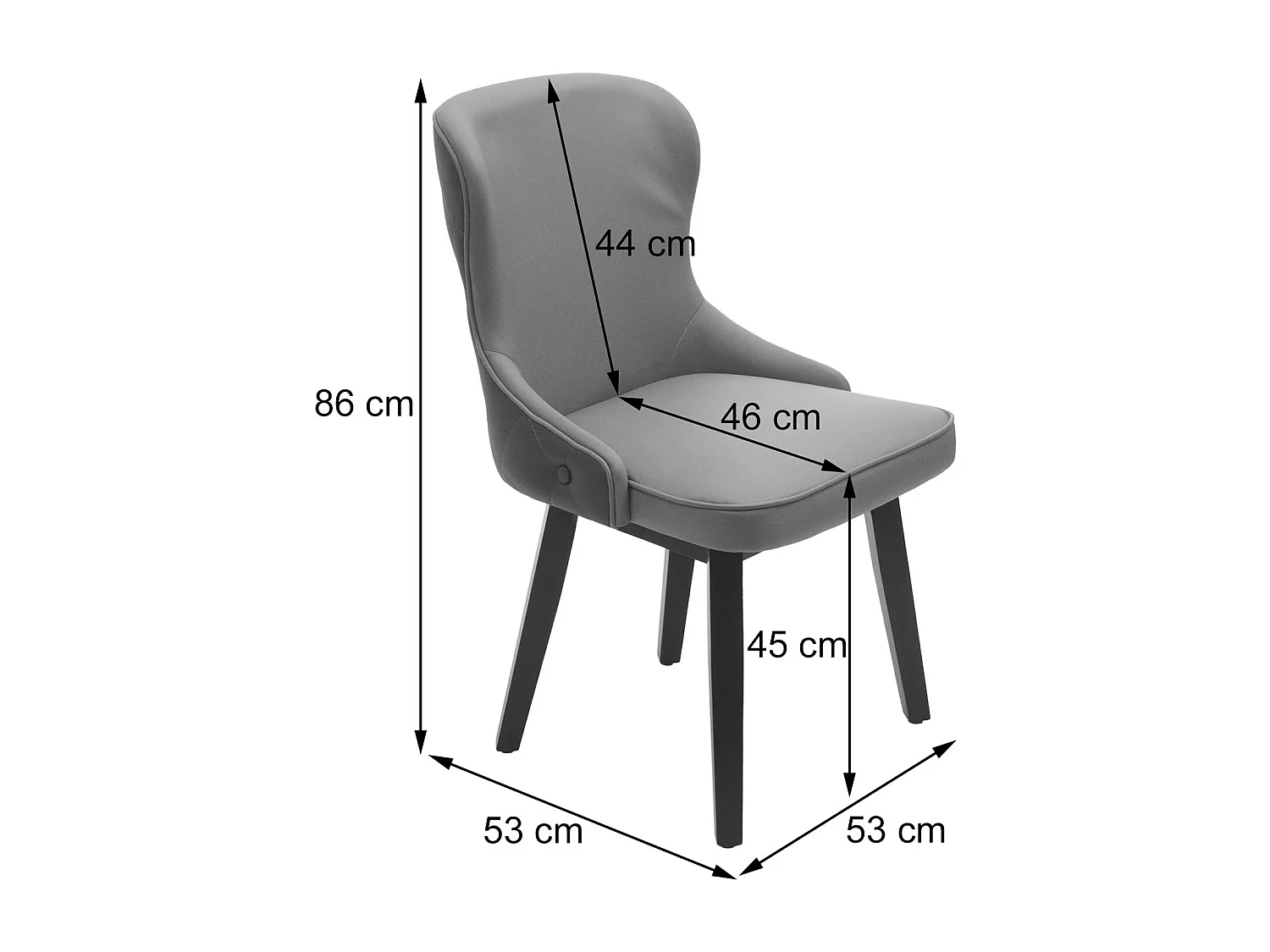MCW-M60 eetkamerstoel (set van 6),  donkergrijs-lichtgrijs