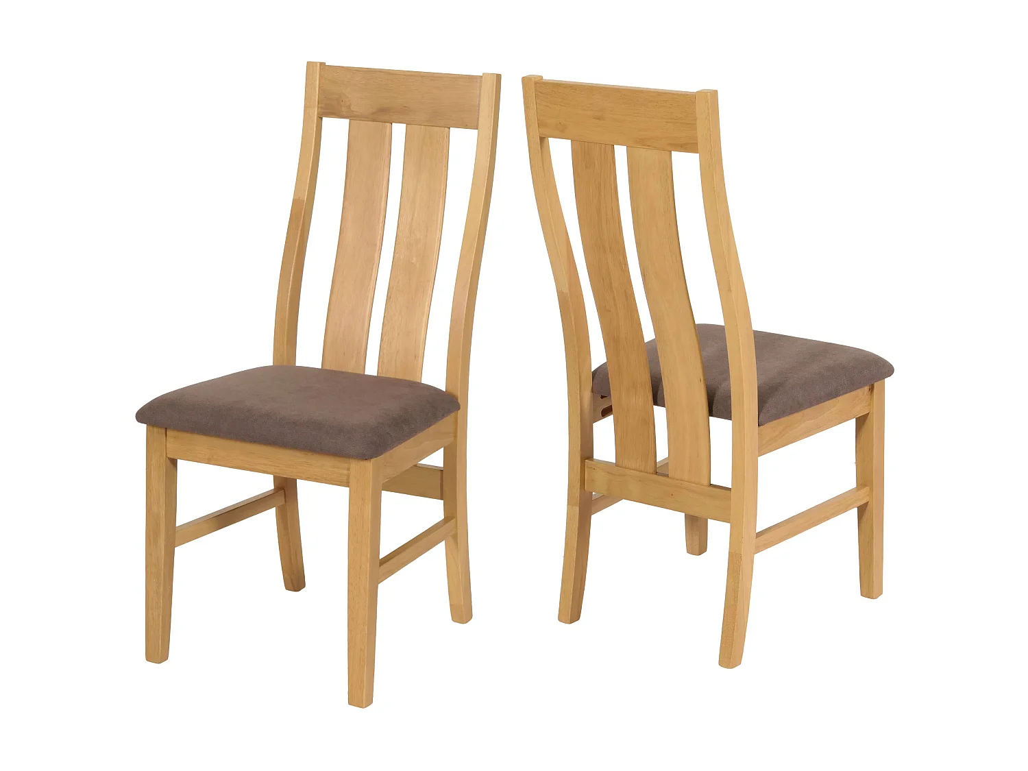 MCW-M58 eetkamerstoel (set van 2),  lichtgekleurd frame, taupe