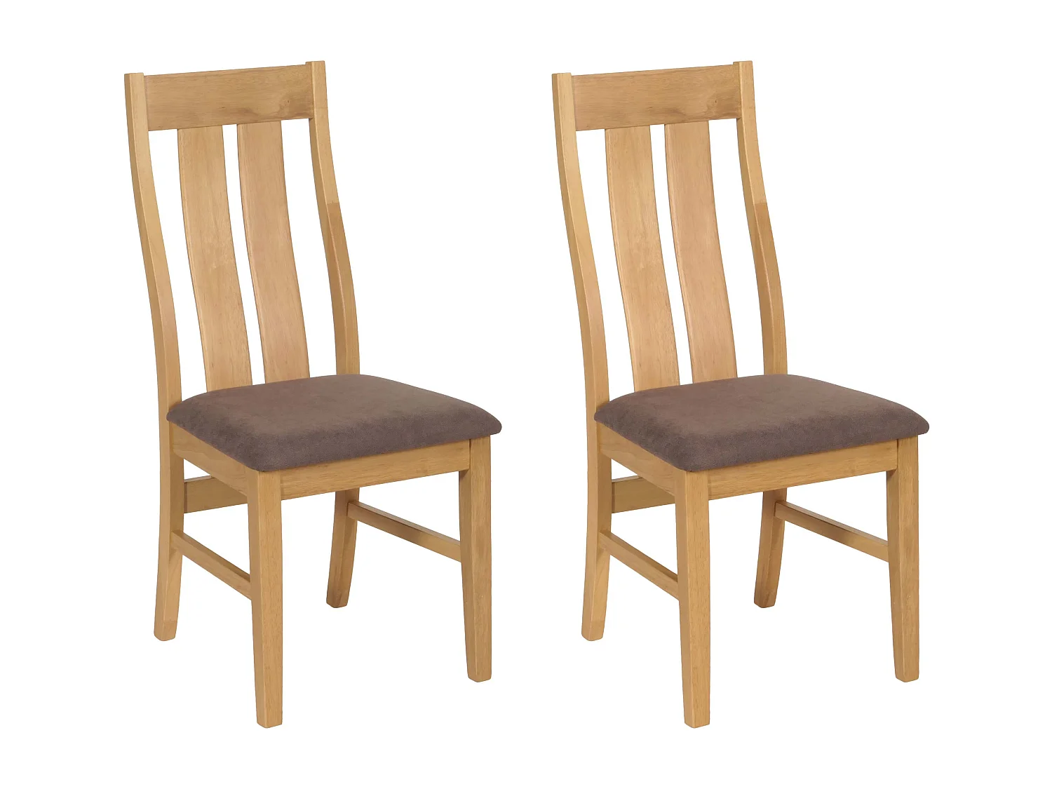 Eetkamerstoel MCW-M58 (set van 2),  lichtgekleurd frame, taupe