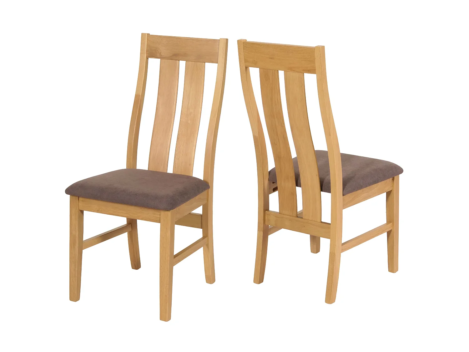 Eetkamerstoel MCW-M58 (set van 2),  lichtgekleurd frame, taupe