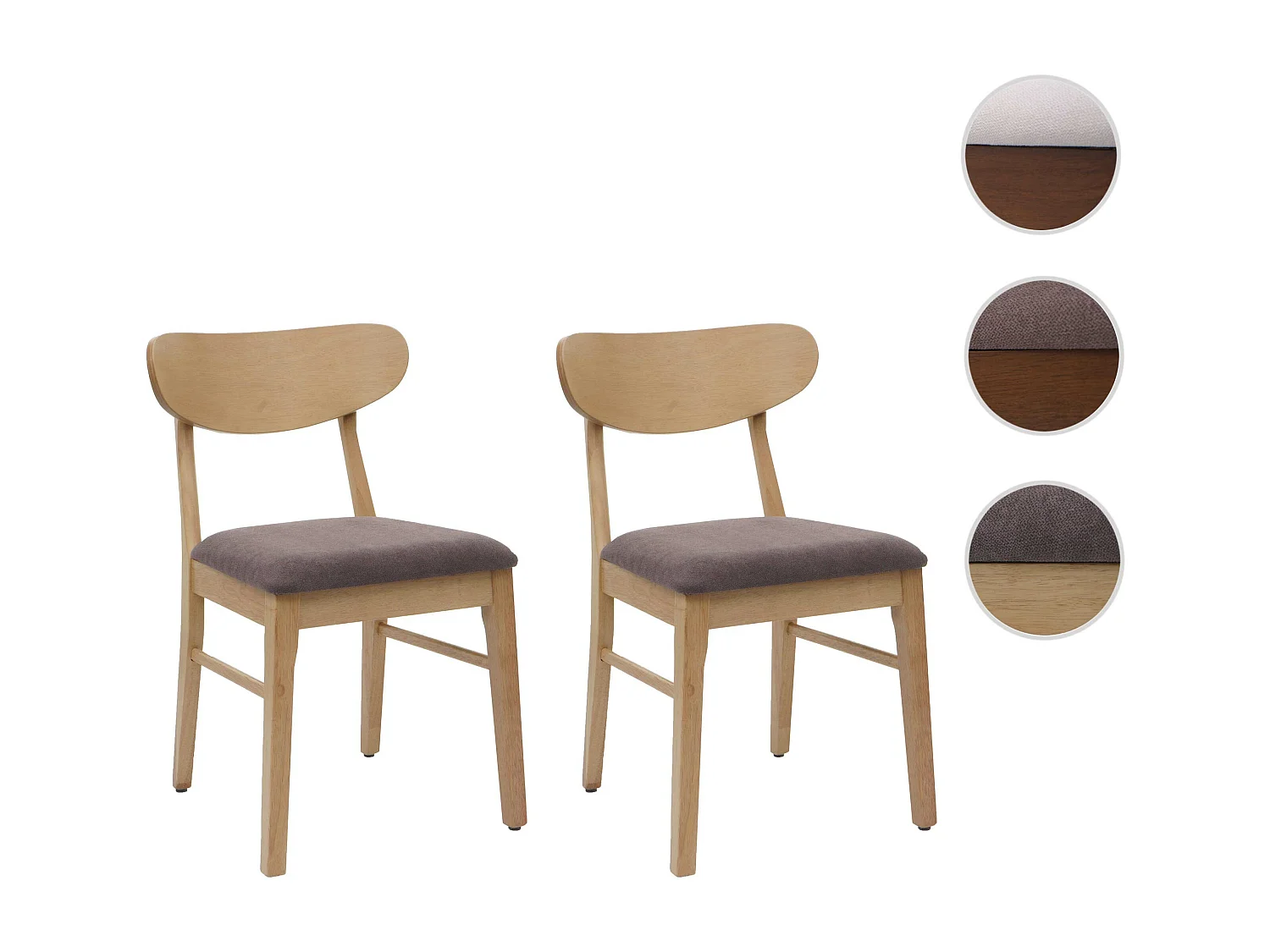 Chaise de salle à manger MCW-M59 (lot de 2),  structure claire, taupe