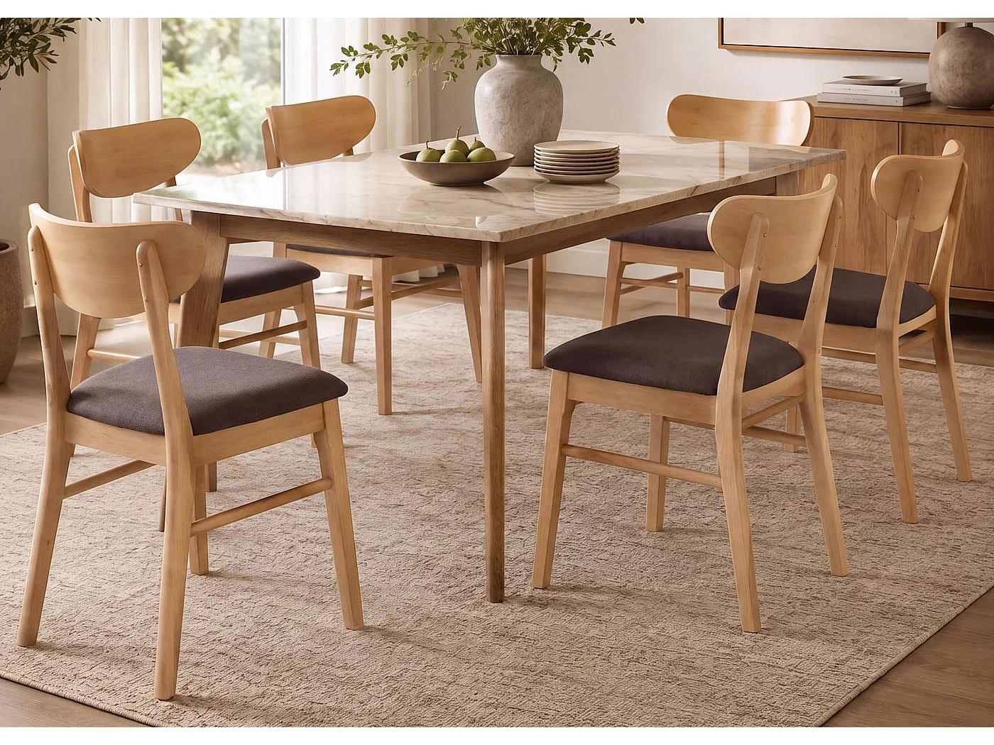 Esszimmerstuhl MCW-M59 (2er-Set), Helles Gestell, taupe