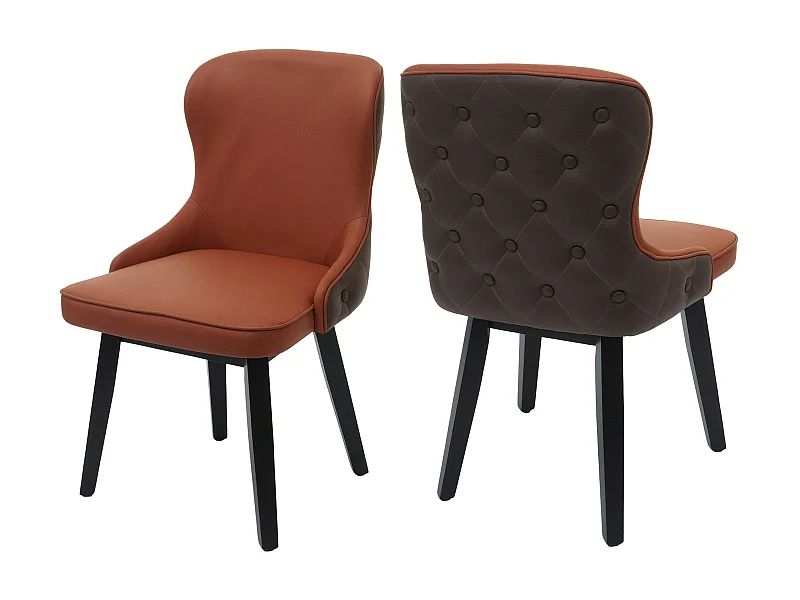 Silla de comedor MCW-M60 (set de 2),  terracota-marrón