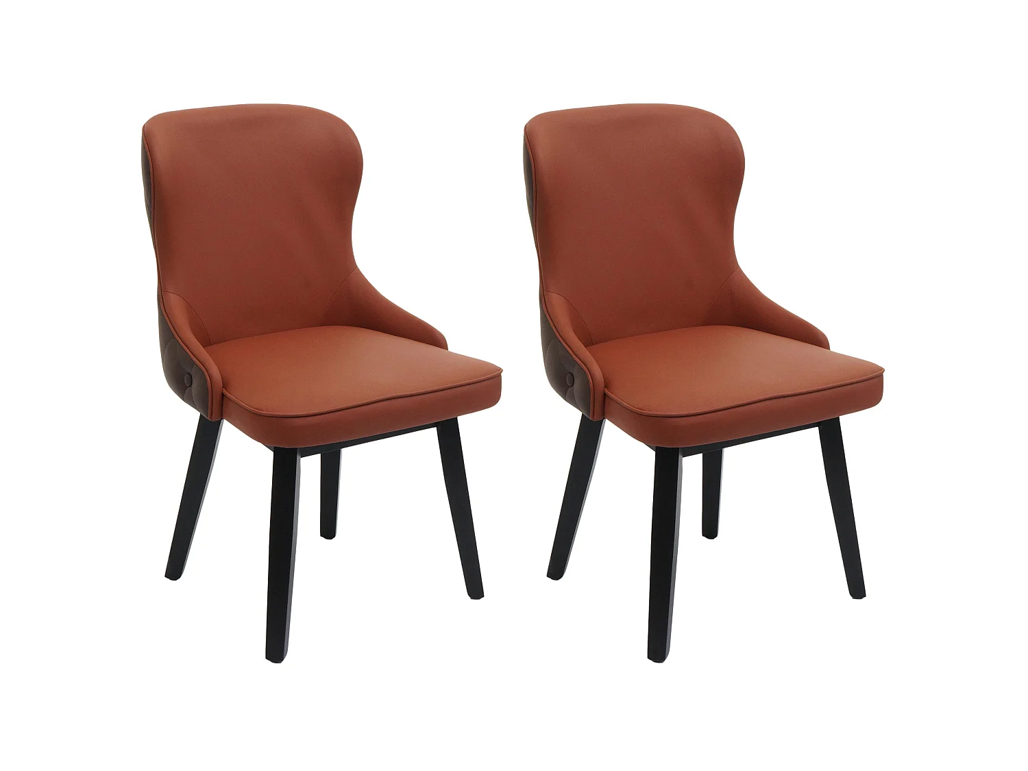 Chaise de salle à manger MCW-M60 (lot de 2),  terracotta-brun
