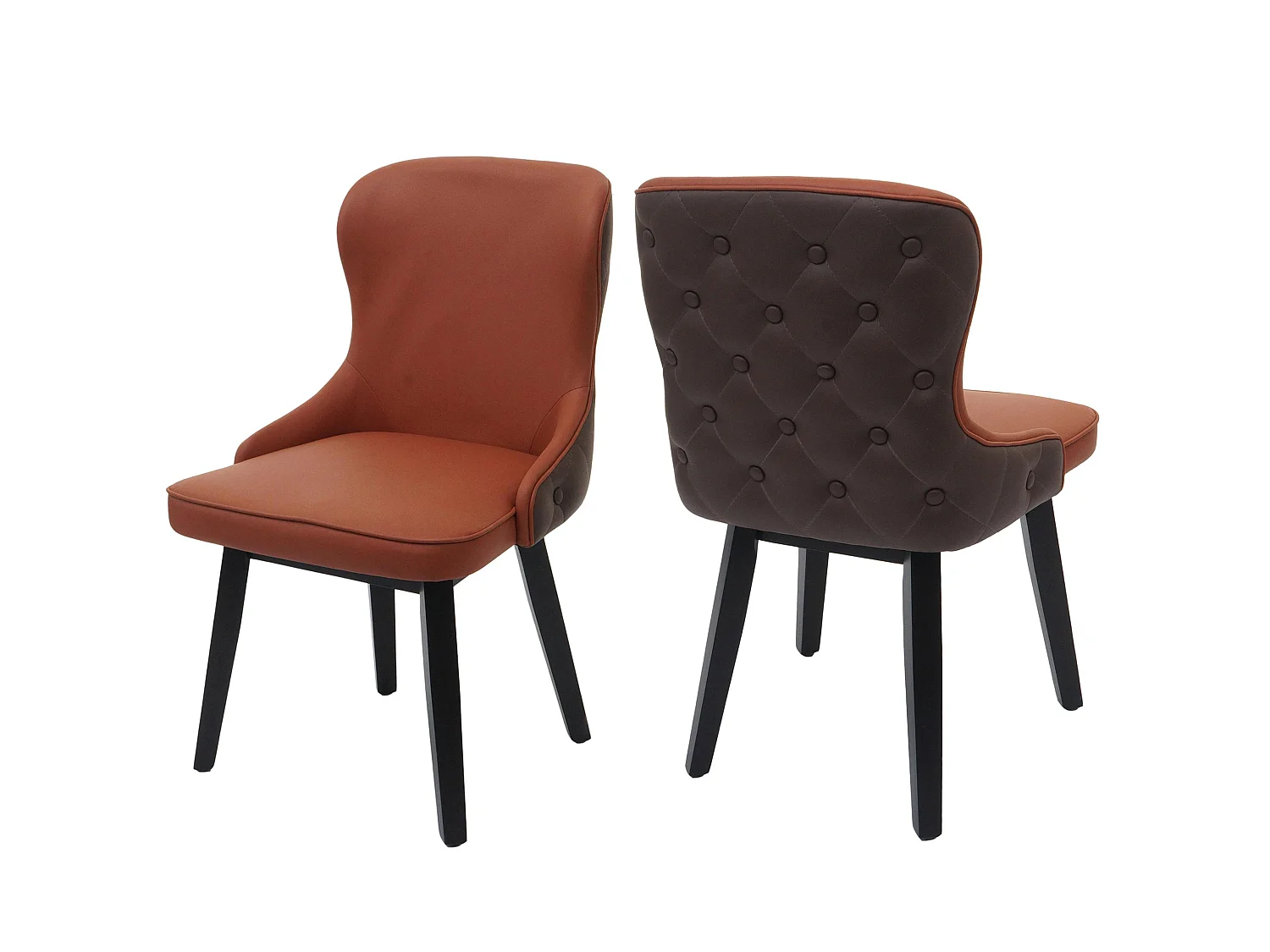 Chaise de salle à manger MCW-M60 (lot de 2),  terracotta-brun