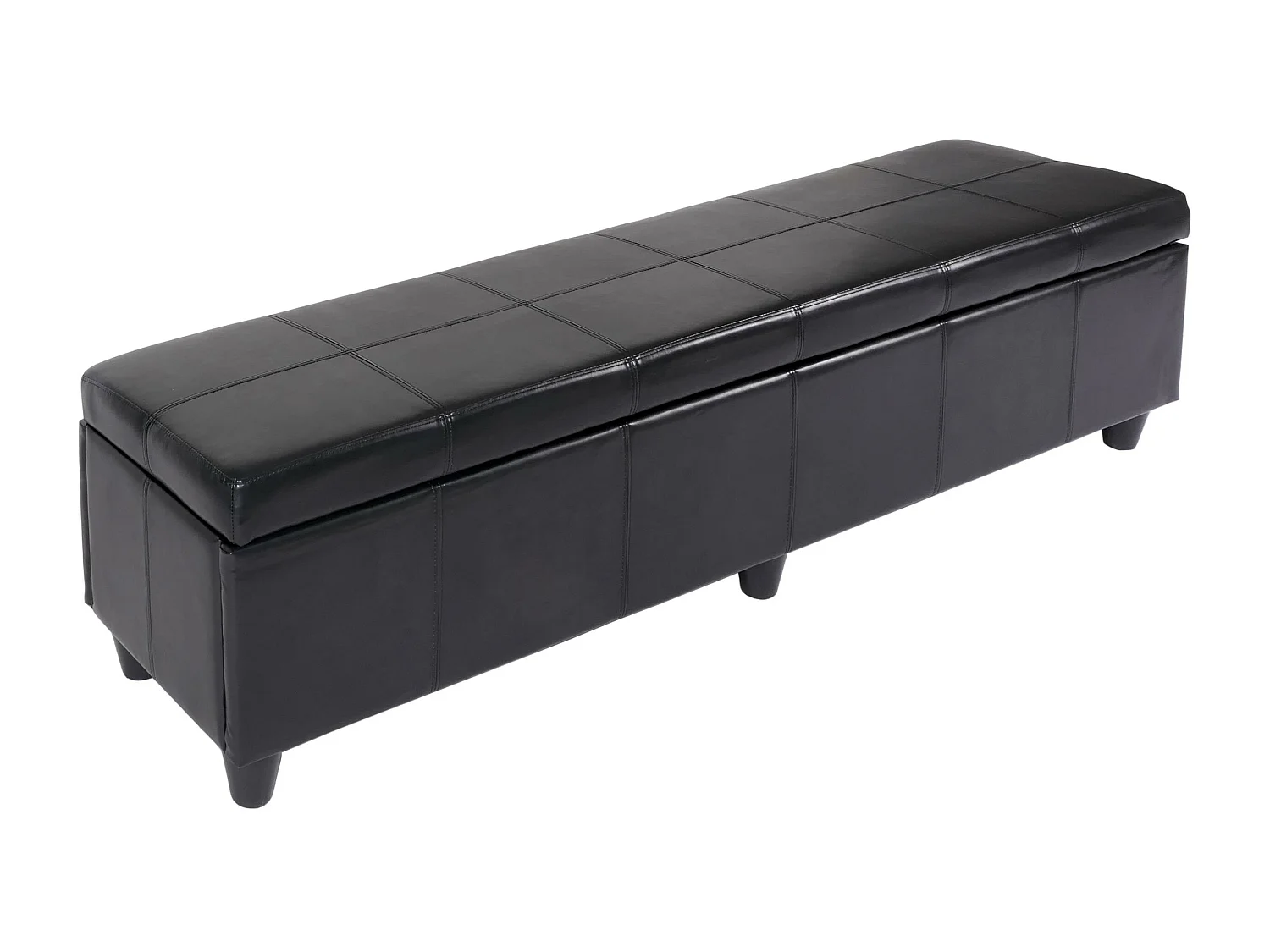 Sitzbank mit Aufbewahrung Arezzo XXL, Schwarz