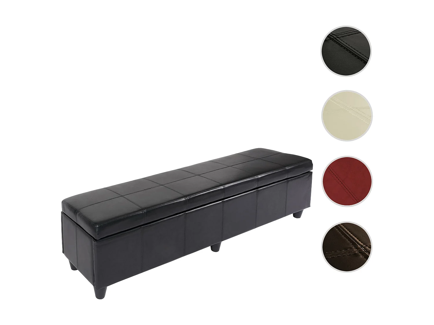 Bank met opbergruimte Arezzo XXL,  zwart