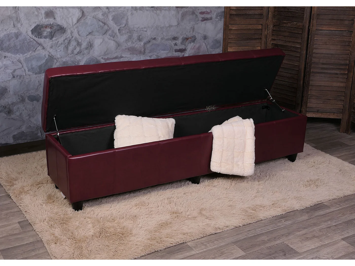 Sitzbank mit Aufbewahrung Arezzo XXL, Rot