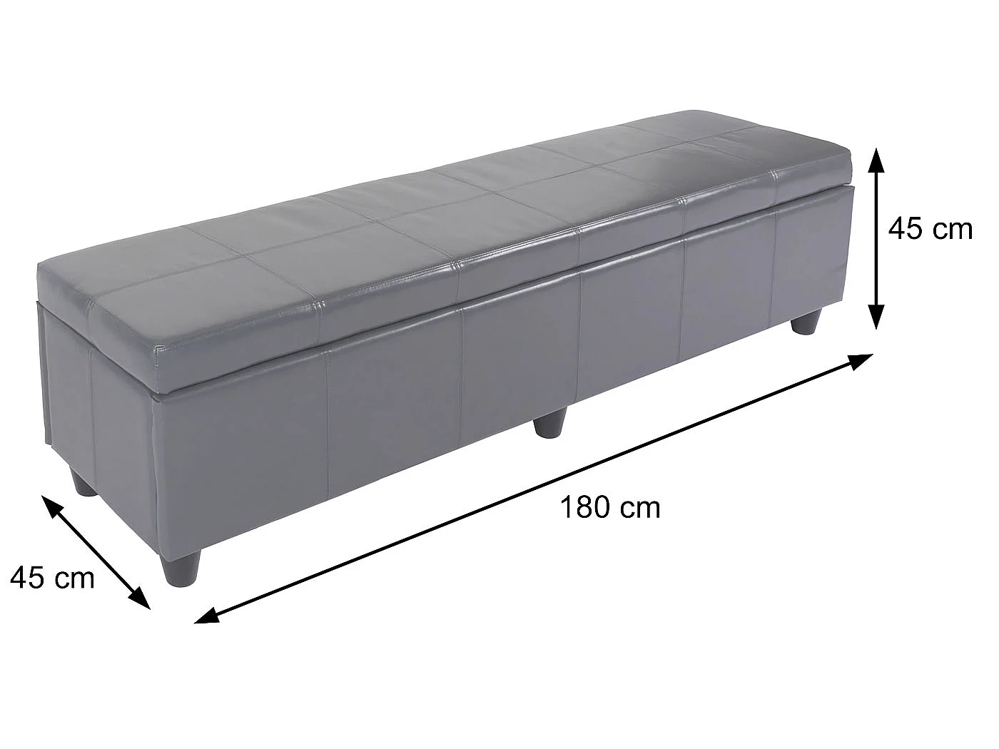 Bank met opbergruimte Arezzo XXL,  grijs